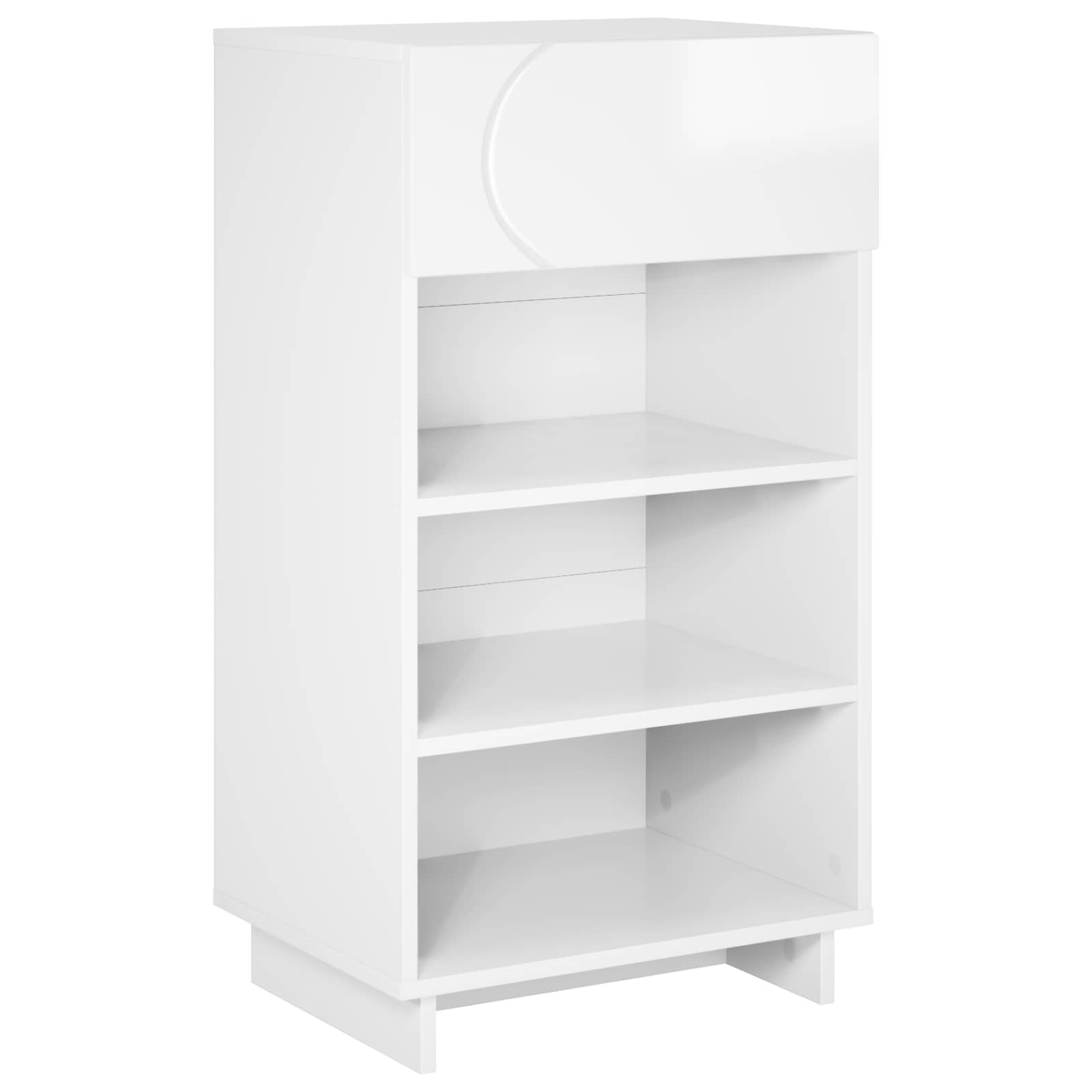 Scarpiera 48 x 38 x 87,5 cm Legno ingegnerizzato Bianco Lucido