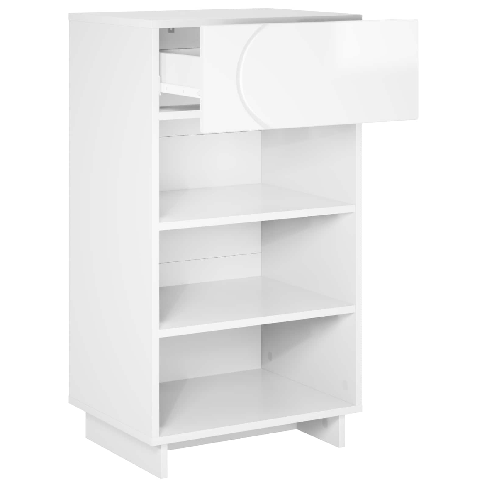 Scarpiera 48 x 38 x 87,5 cm Legno ingegnerizzato Bianco Lucido