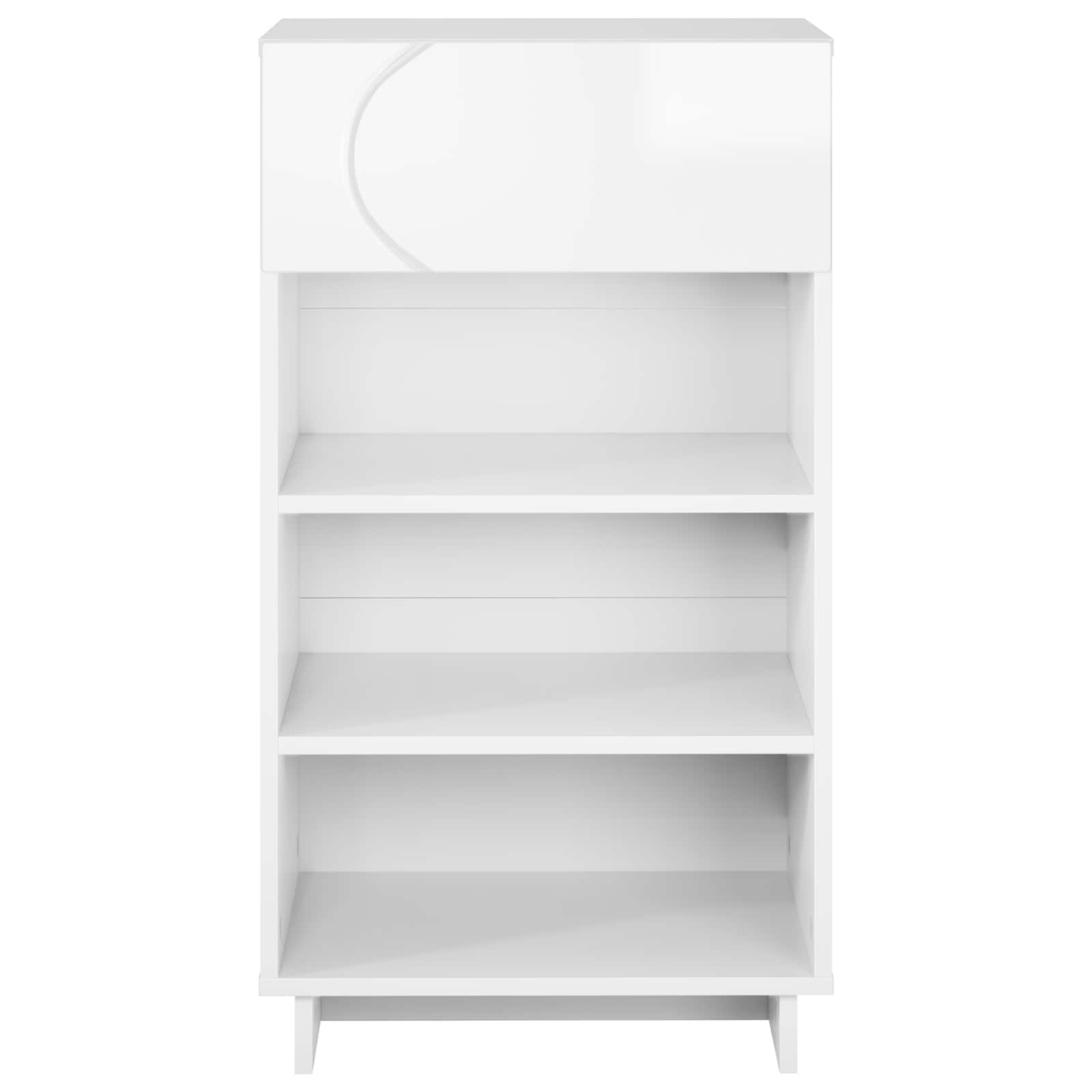 Scarpiera 48 x 38 x 87,5 cm Legno ingegnerizzato Bianco Lucido