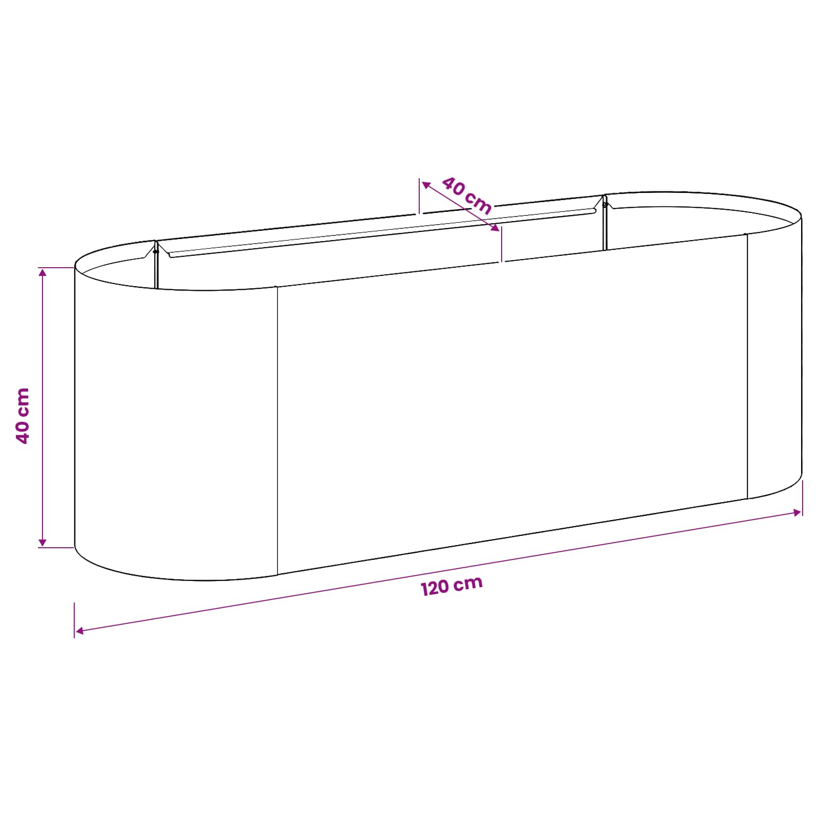 Letto rialzato da giardino Bianco 120 x 40 x 40 cm