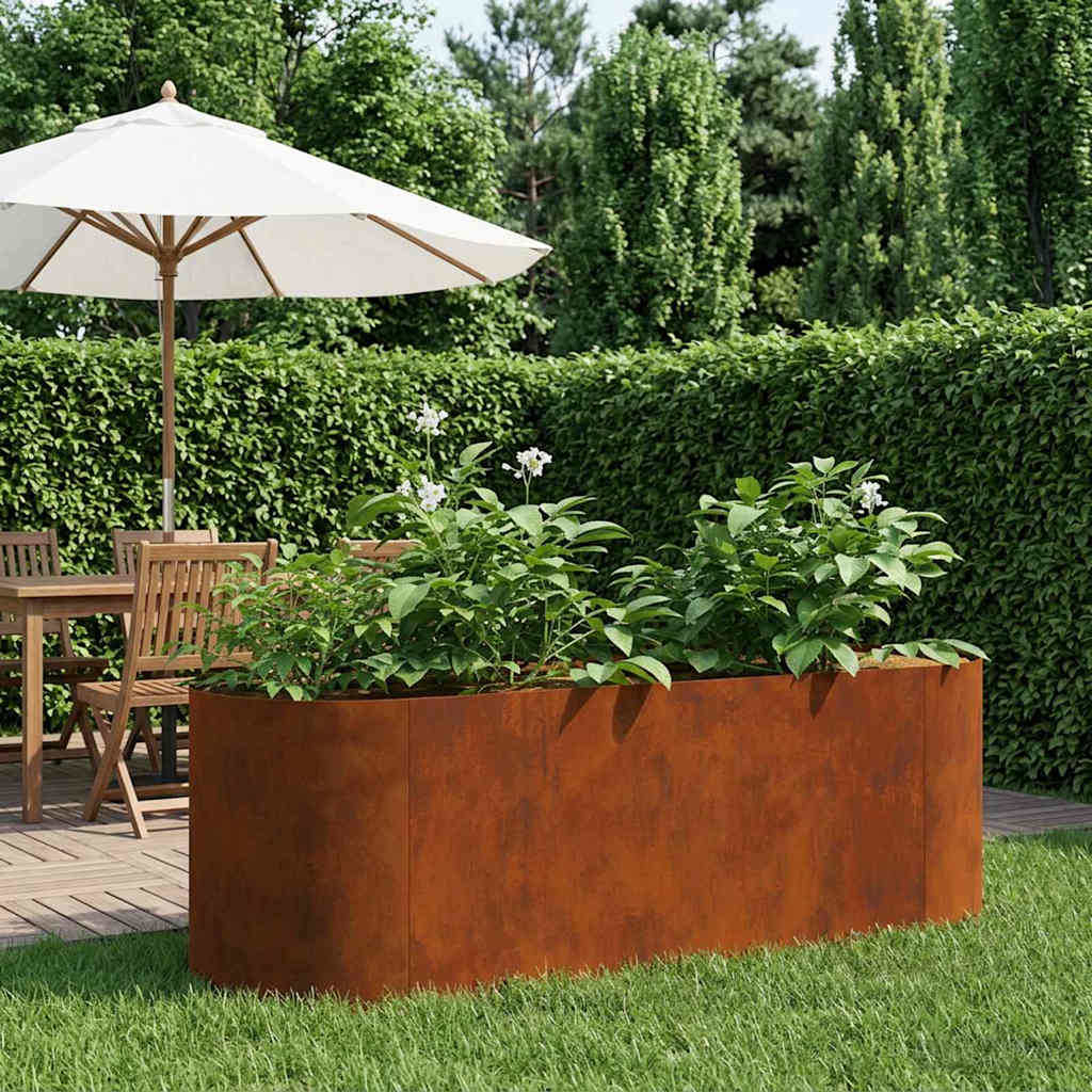 Letto rialzato da giardino Acciaio Corten 120 x 40 x 40 cm
