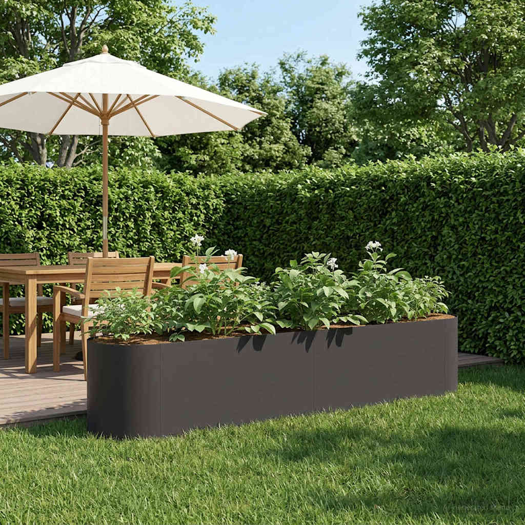 Letto rialzato da giardino Nero 200 x 40 x 40 cm