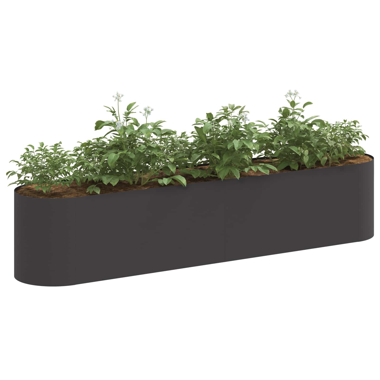 Letto rialzato da giardino Nero 200 x 40 x 40 cm