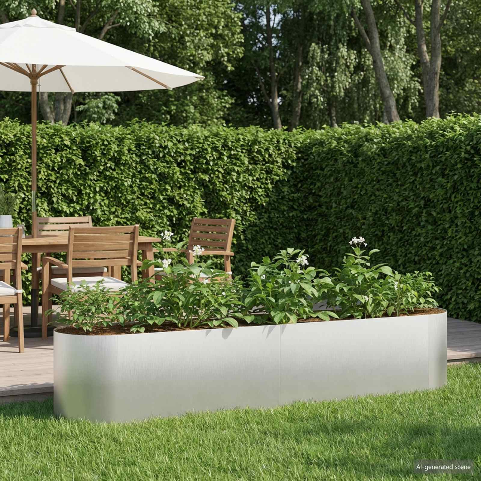 Letto rialzato da giardino Acciaio Inox 200 x 40 x 40 cm