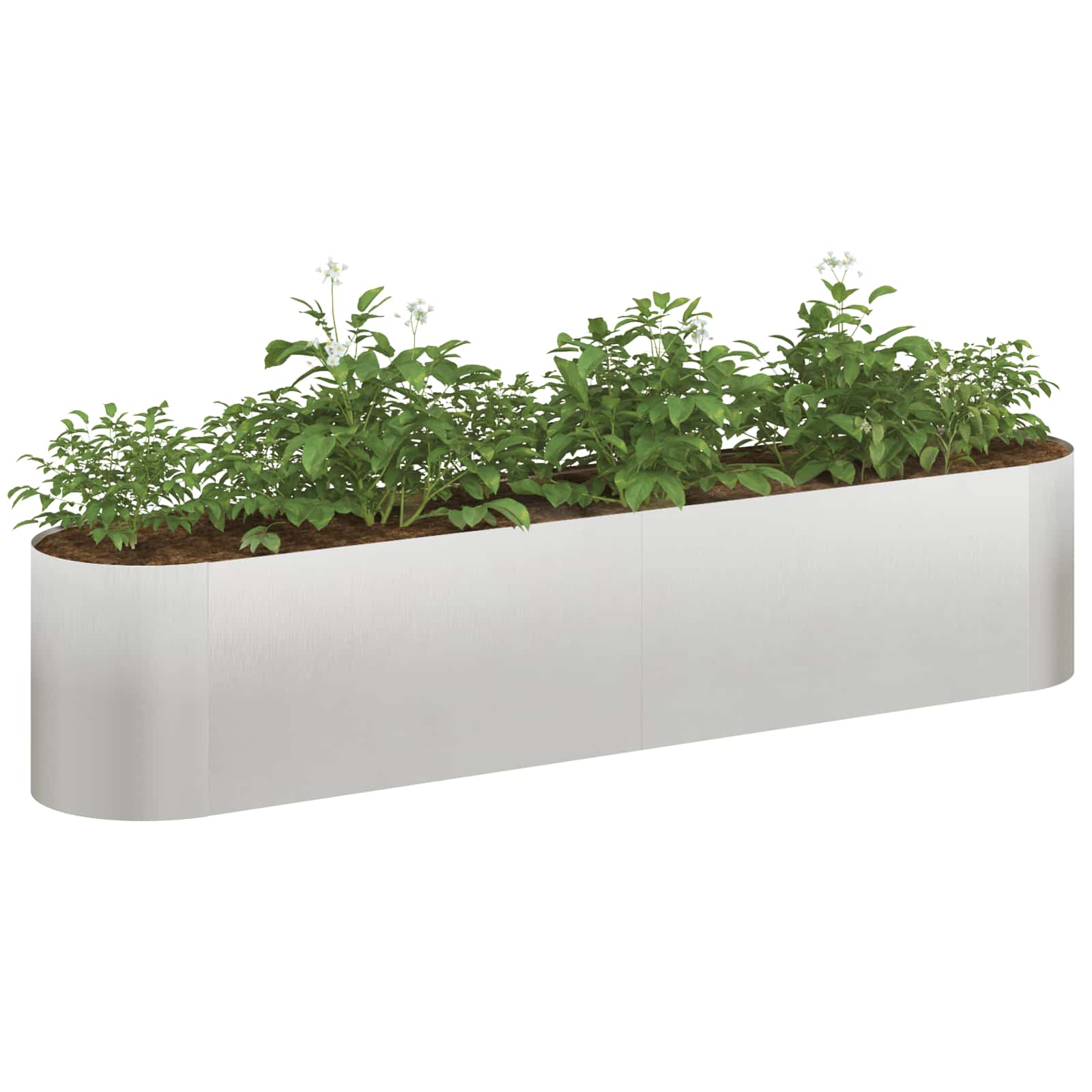 Letto rialzato da giardino Acciaio Inox 200 x 40 x 40 cm