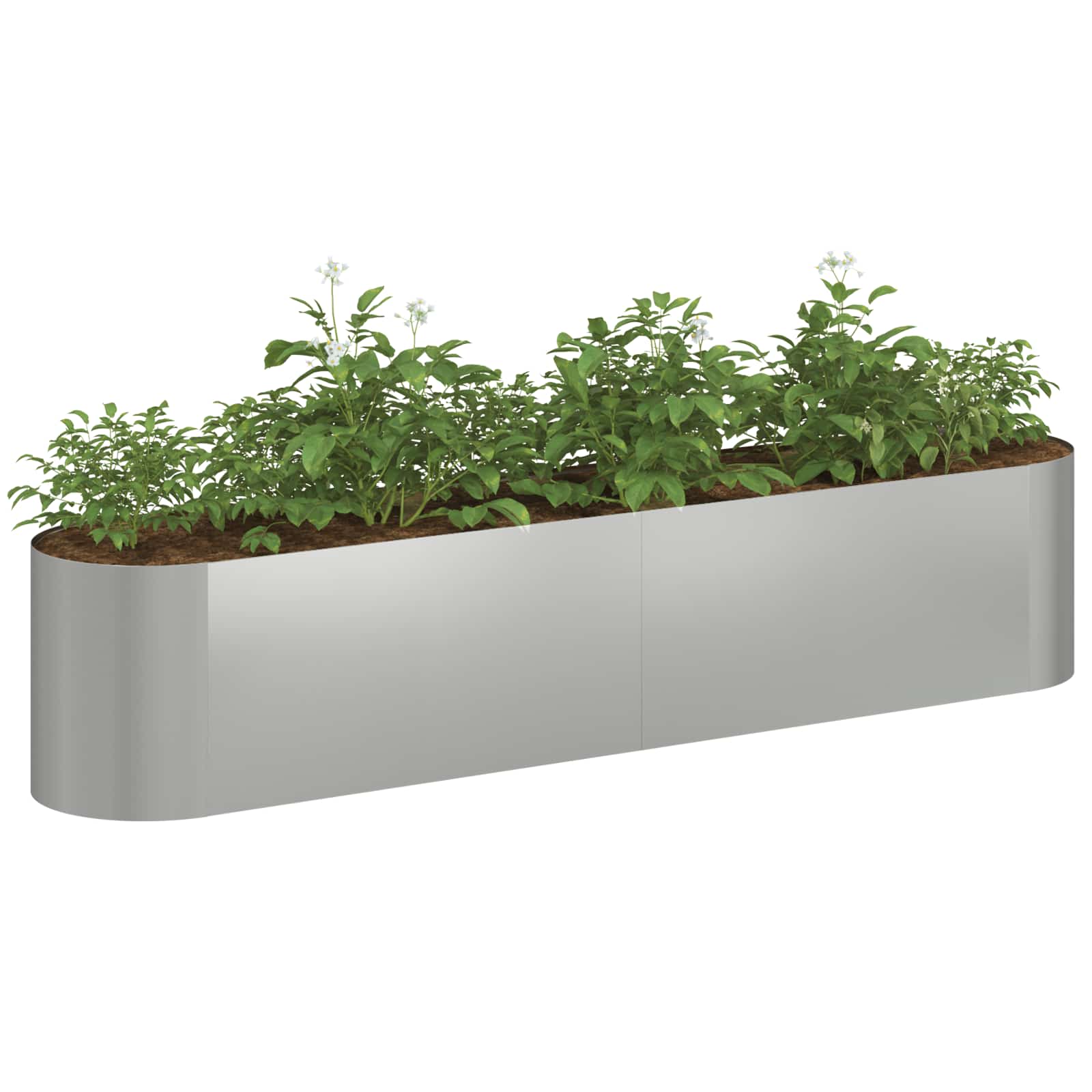 Letto rialzato da giardino Acciaio zincato 200 x 40 x 40 cm
