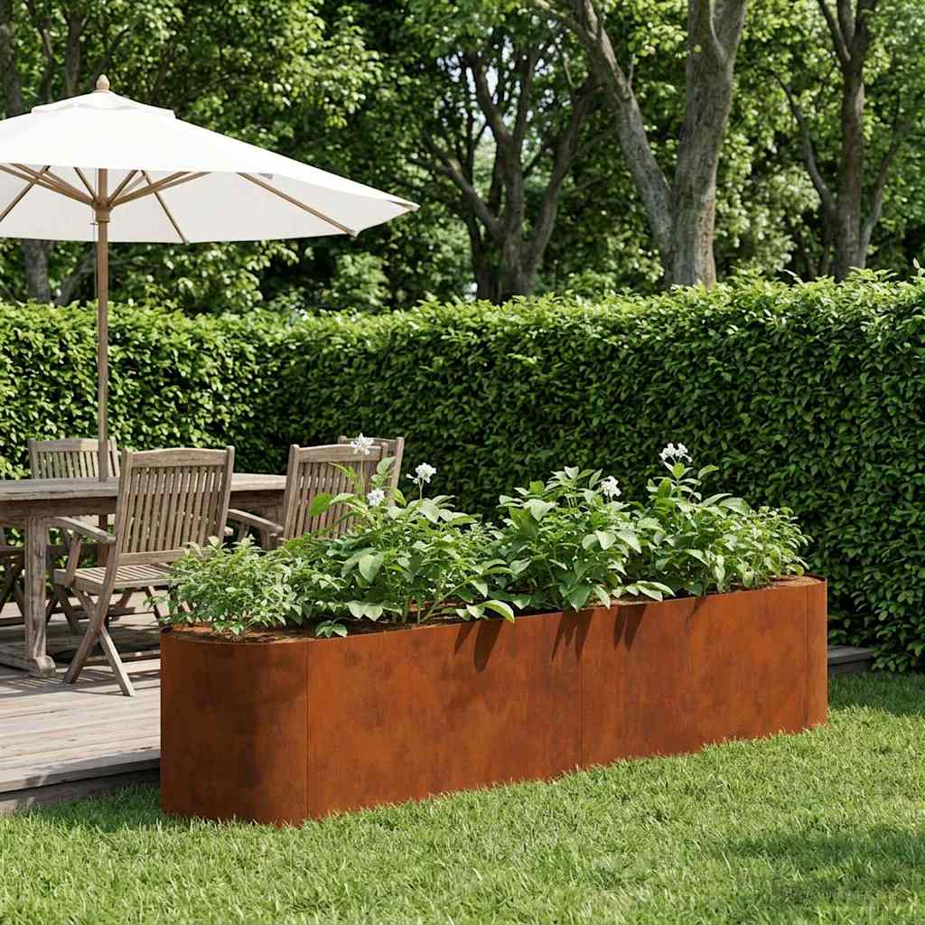 Letto rialzato da giardino Acciaio Corten 200 x 40 x 40 cm