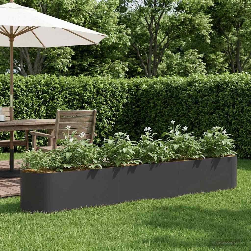 Letto rialzato da giardino Nero 280 x 40 x 40 cm