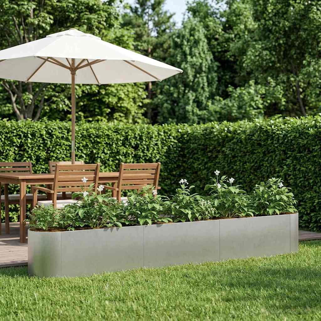 Letto rialzato da giardino Acciaio Inox 280 x 40 x 40 cm