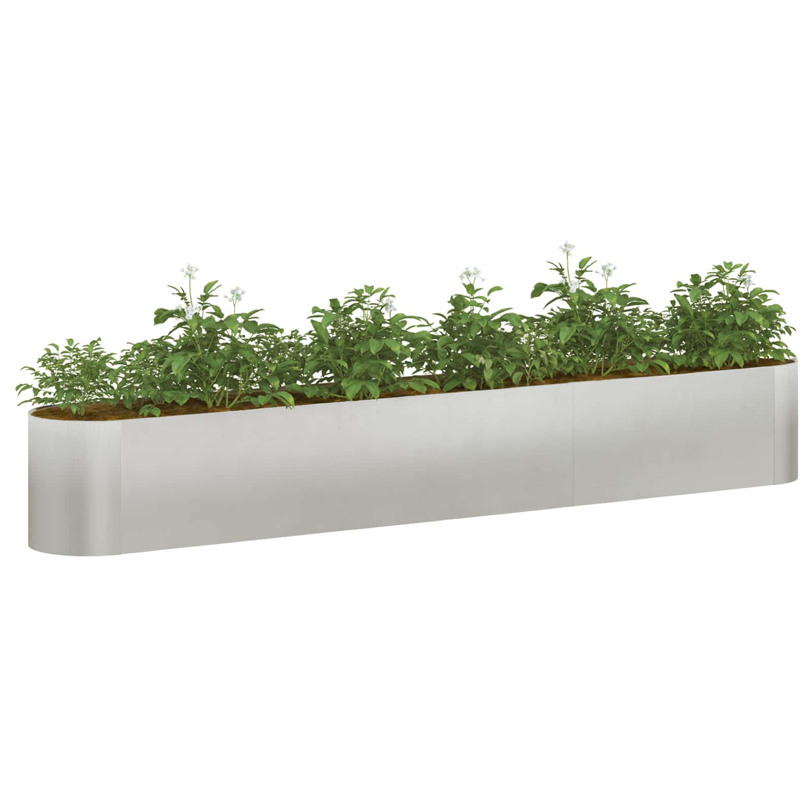 Letto rialzato da giardino Acciaio Inox 280 x 40 x 40 cm