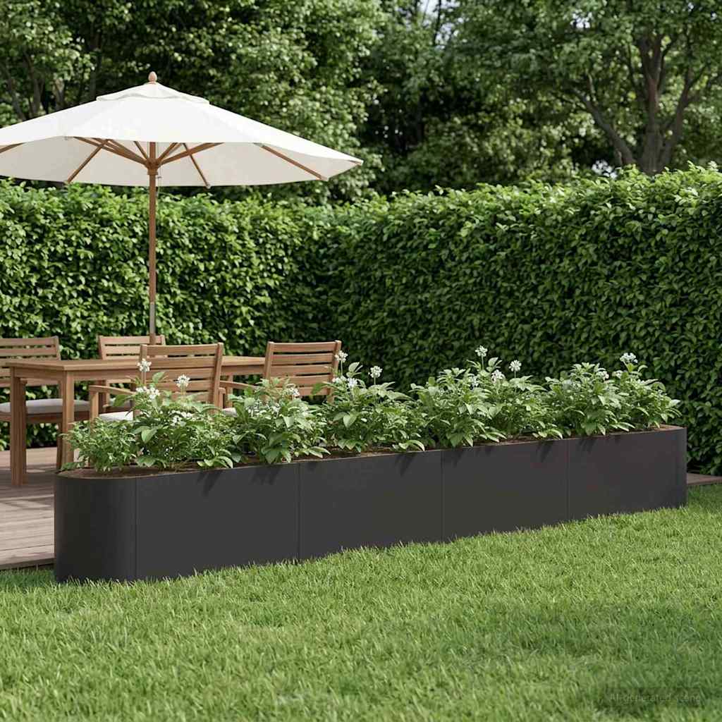 Letto rialzato da giardino Nero 360 x 40 x 40 cm