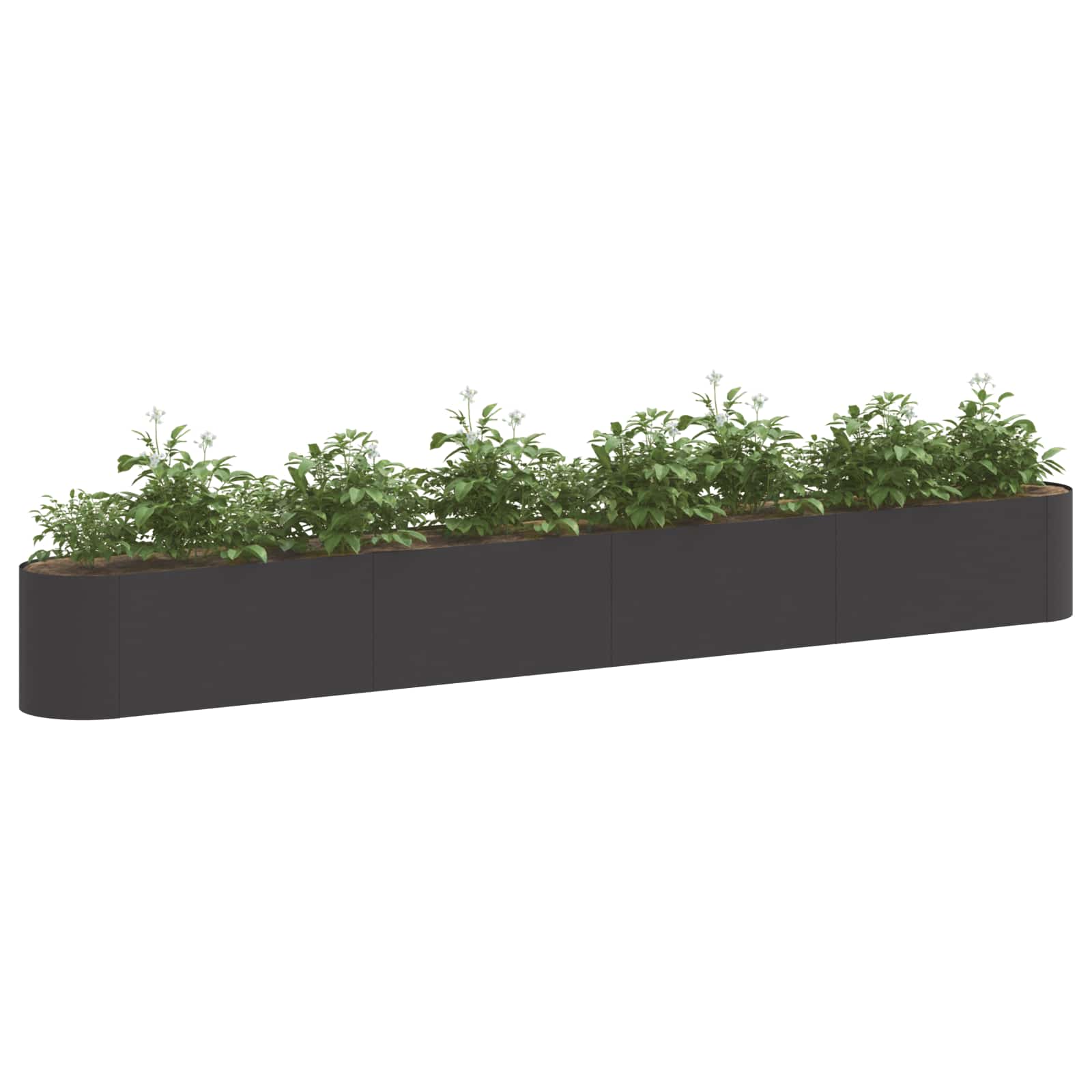 Letto rialzato da giardino Nero 360 x 40 x 40 cm