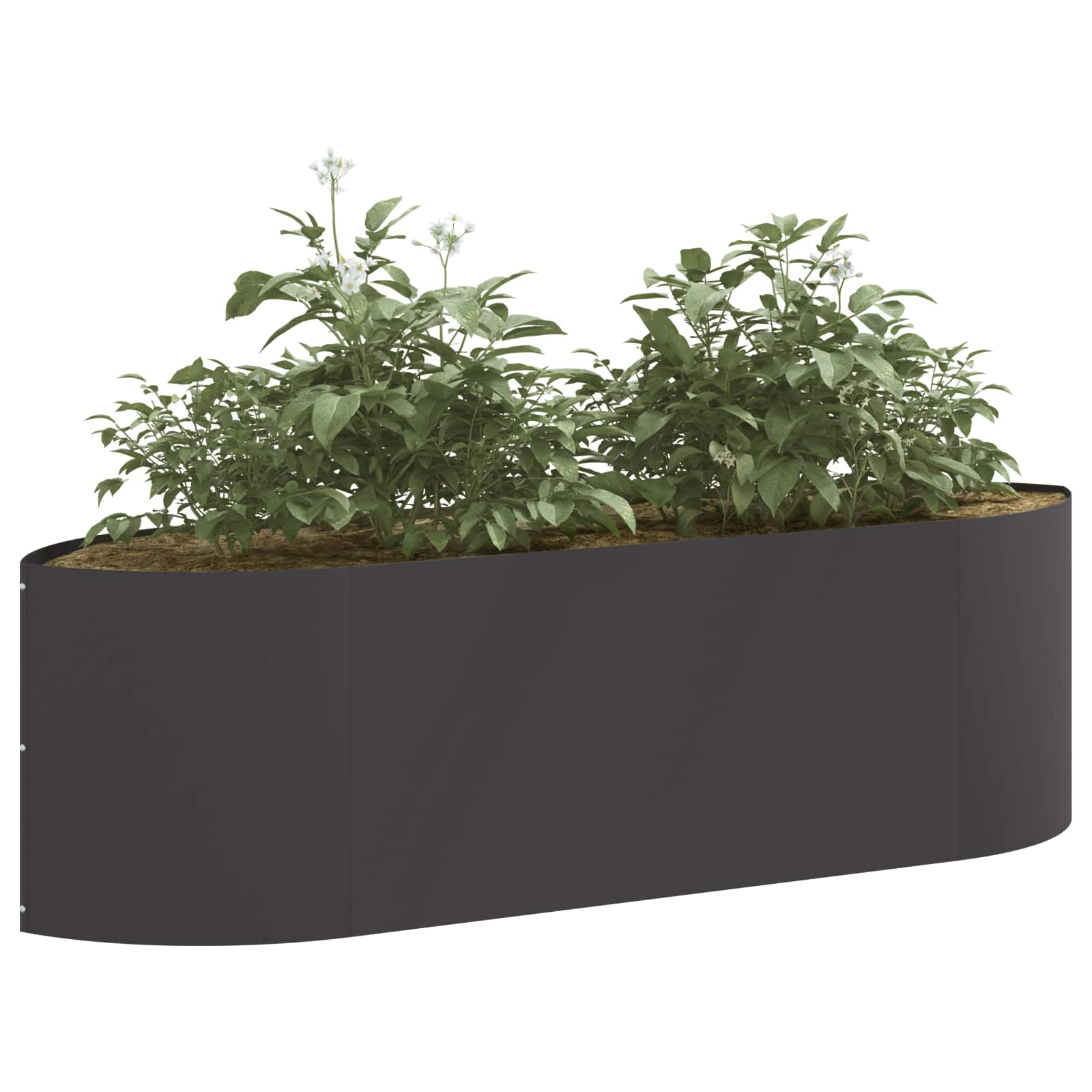 Letto rialzato da giardino Nero 140 x 40 x 40 cm Acciaio