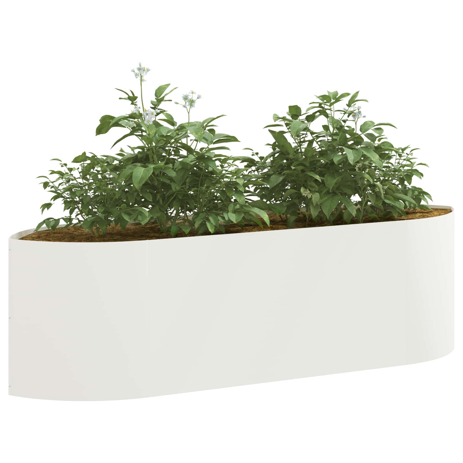Letto rialzato da giardino Bianco 140 x 40 x 40 cm Acciaio