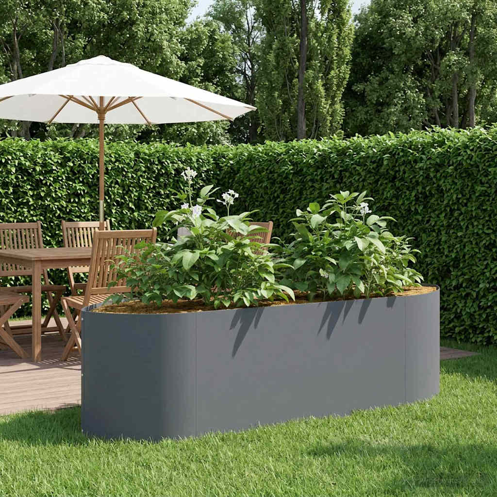 Letto rialzato da giardino Antracite 140 x 40 x 40 cm Acciaio