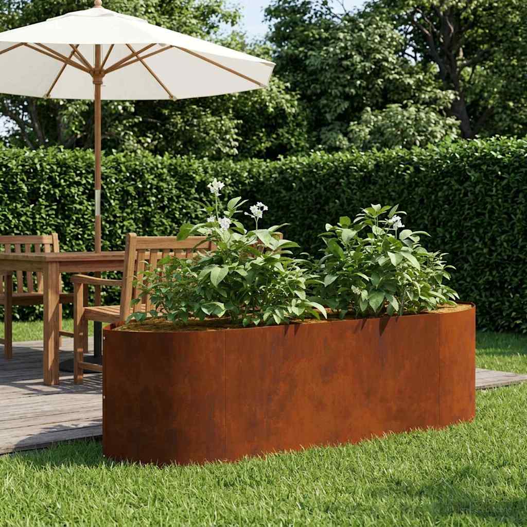 Letto rialzato da giardino Acciaio Corten 140 x 40 x 40 cm