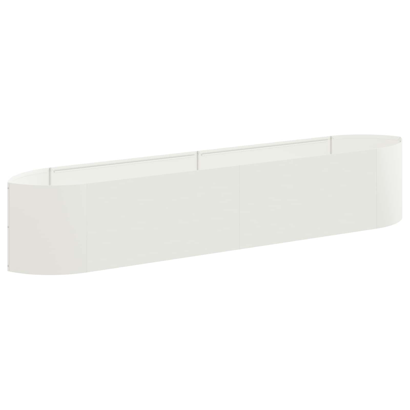 Letto rialzato da giardino Bianco 220 x 40 x 40 cm Acciaio