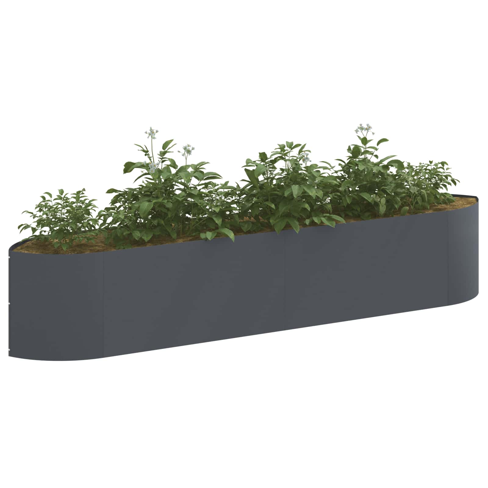 Letto rialzato da giardino Antracite 220 x 40 x 40 cm Acciaio