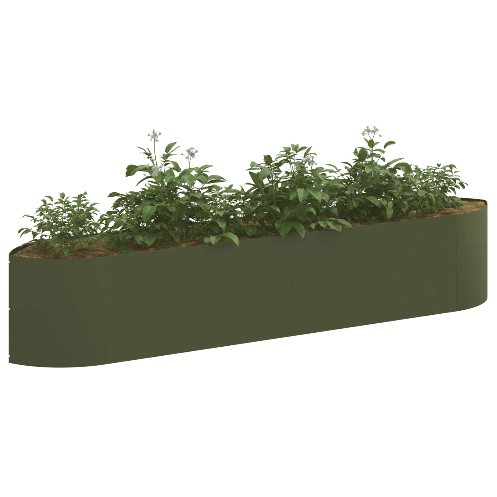 Letto rialzato da giardino Verde Oliva 220 x 40 x 40 cm Acciaio