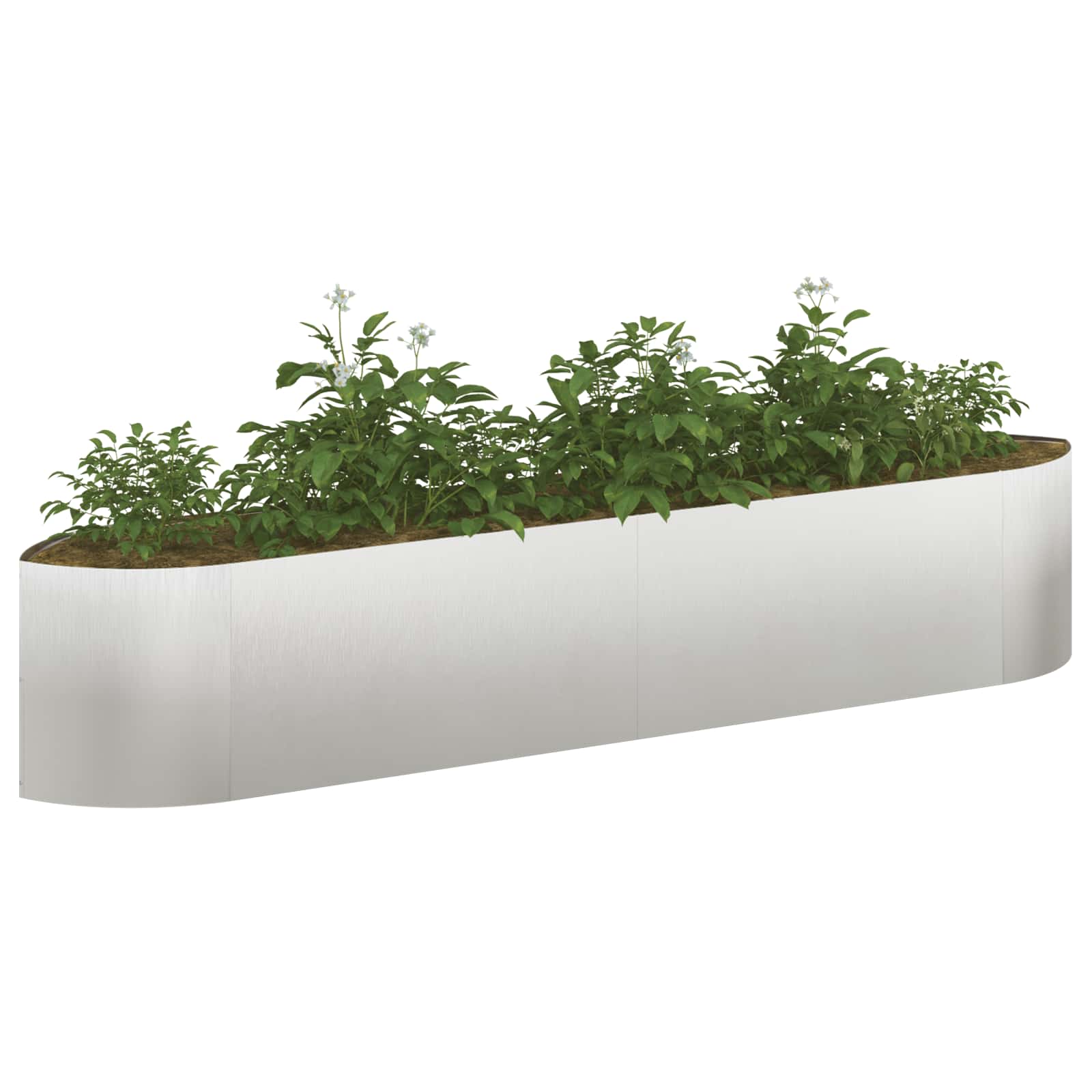 Letto rialzato da giardino Acciaio Inox 220 x 40 x 40 cm