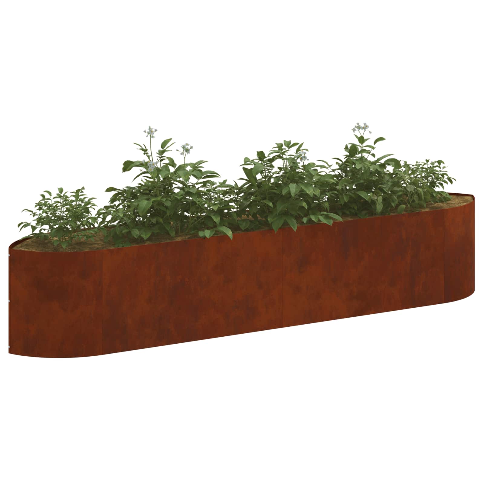 Letto rialzato da giardino Acciaio Corten 220 x 40 x 40 cm