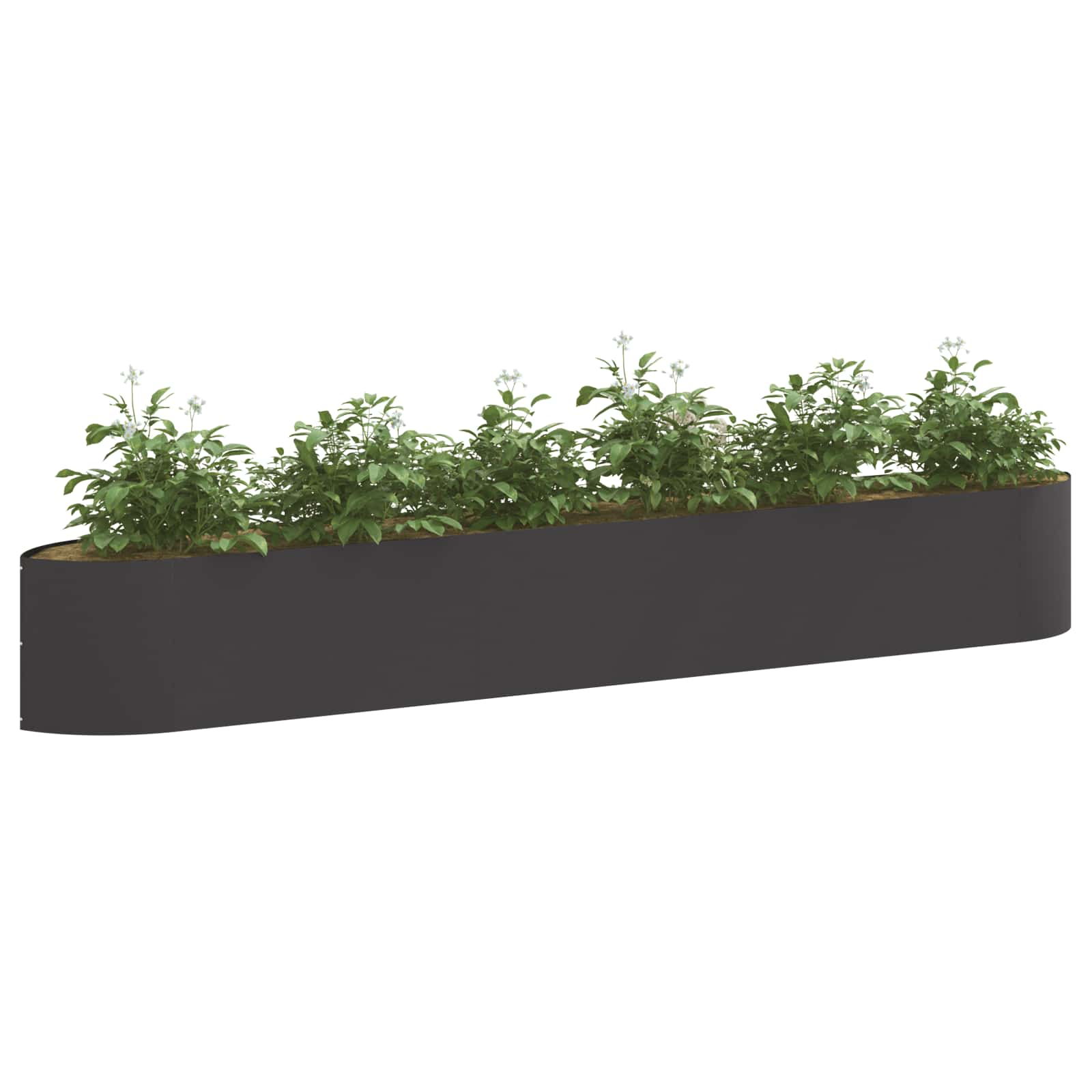Letto rialzato da giardino Nero 300 x 40 x 40 cm Acciaio