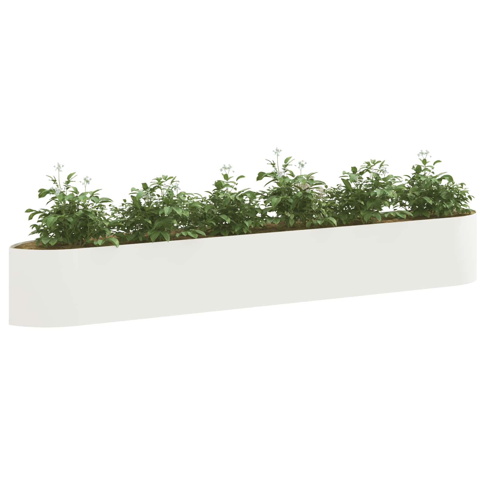 Letto rialzato da giardino Bianco 300 x 40 x 40 cm Acciaio