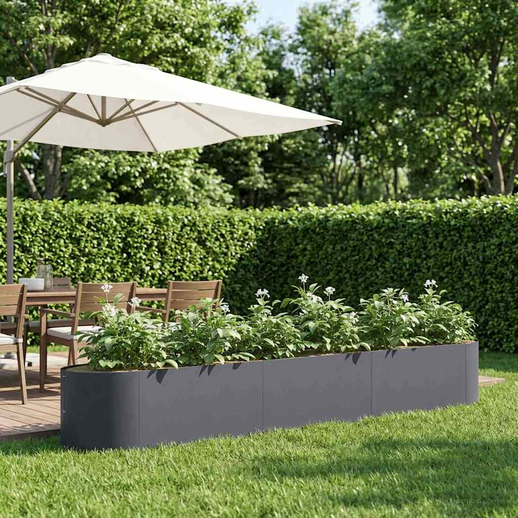 Letto rialzato da giardino Antracite 300 x 40 x 40 cm Acciaio