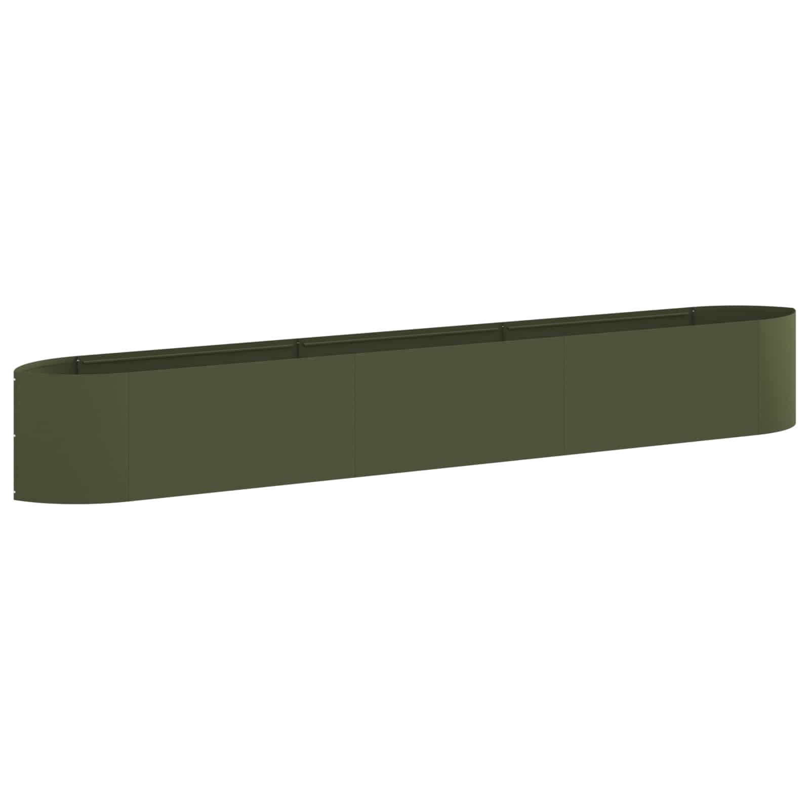 Letto rialzato da giardino Verde Oliva 300 x 40 x 40 cm Acciaio