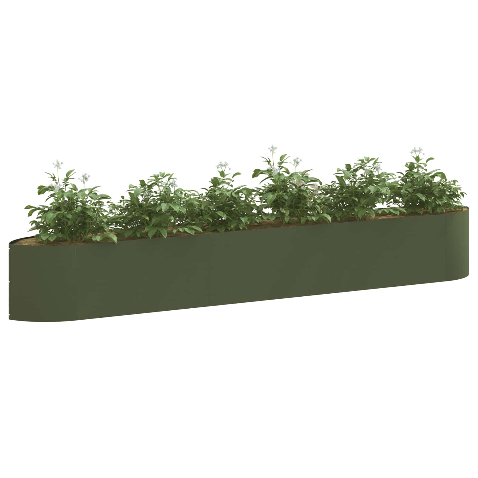 Letto rialzato da giardino Verde Oliva 300 x 40 x 40 cm Acciaio