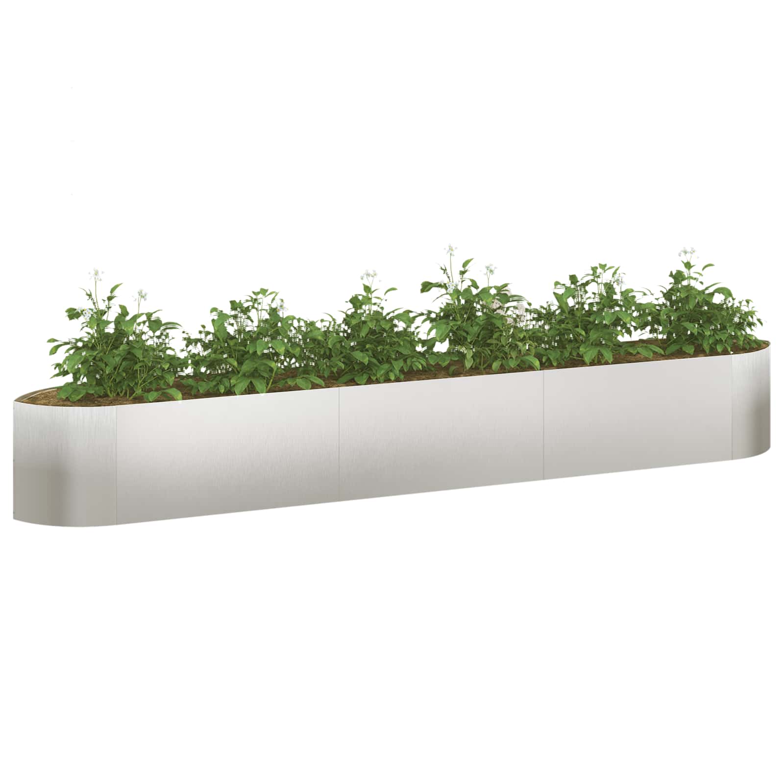 Letto rialzato da giardino Acciaio Inox 300 x 40 x 40 cm