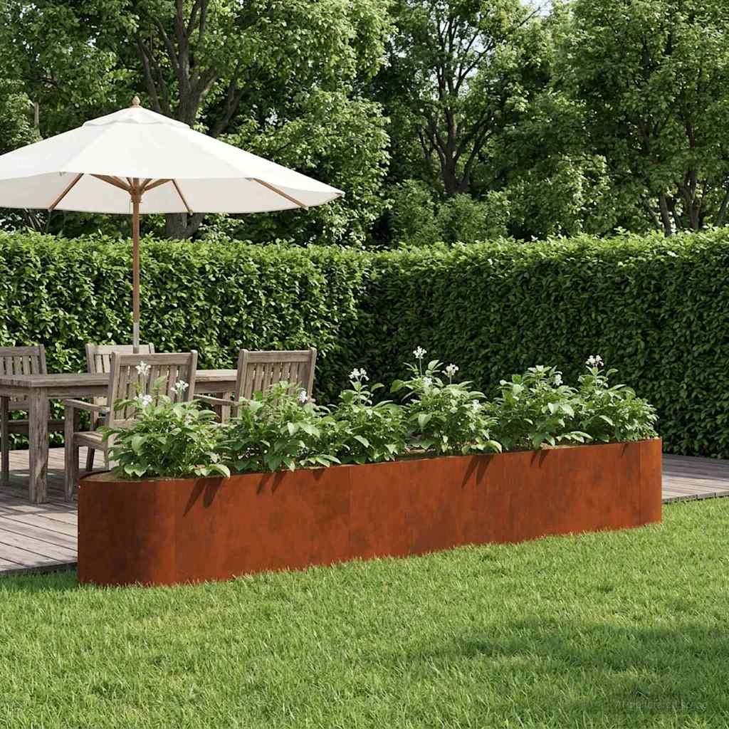 Letto rialzato da giardino Acciaio Corten 300 x 40 x 40 cm