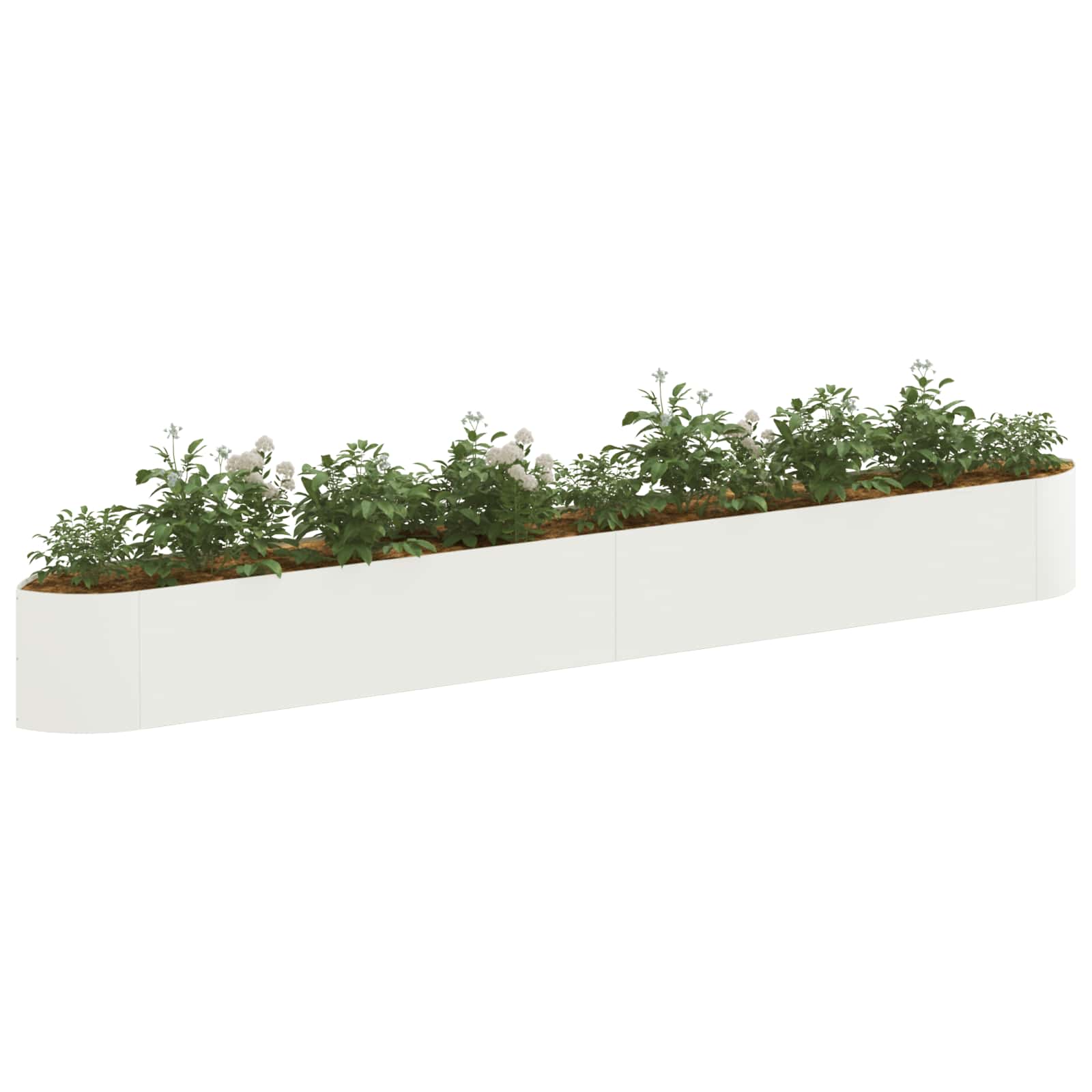 Letto rialzato da giardino Bianco 380 x 40 x 40 cm Acciaio