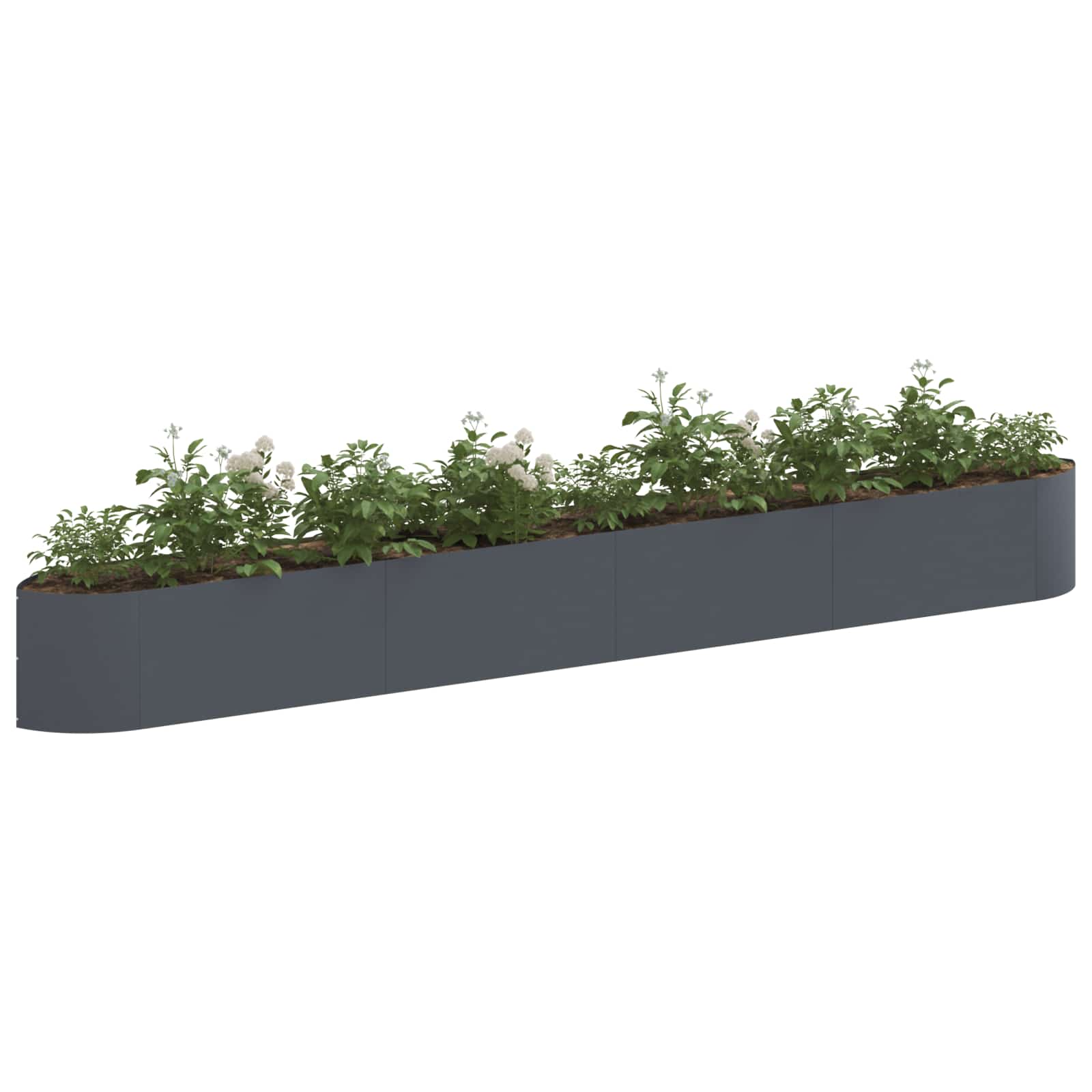 Letto rialzato da giardino Antracite 380 x 40 x 40 cm Acciaio