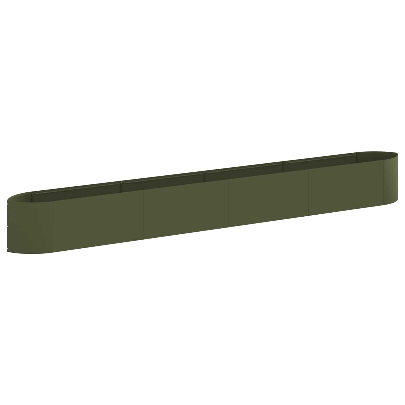 Letto rialzato da giardino Verde Oliva 380 x 40 x 40 cm Acciaio