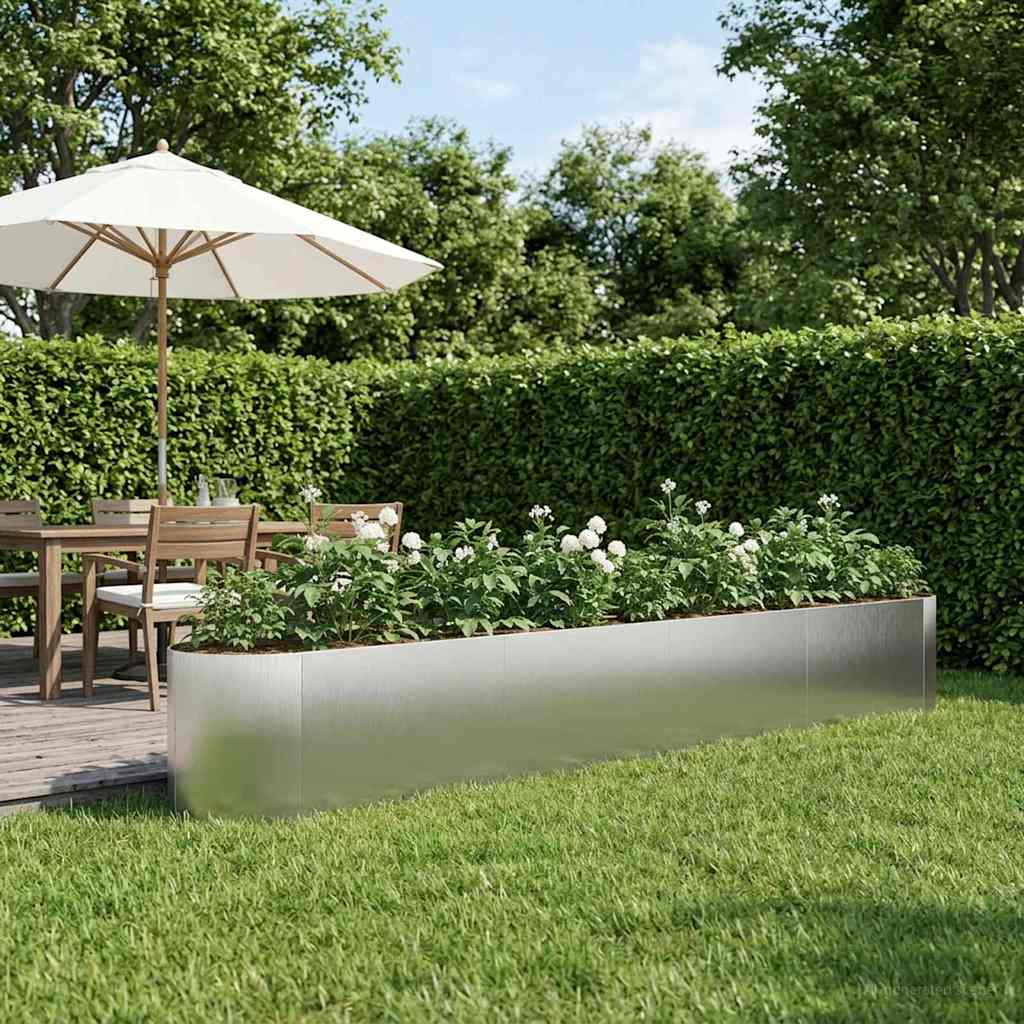 Letto rialzato da giardino Acciaio Inox 380 x 40 x 40 cm
