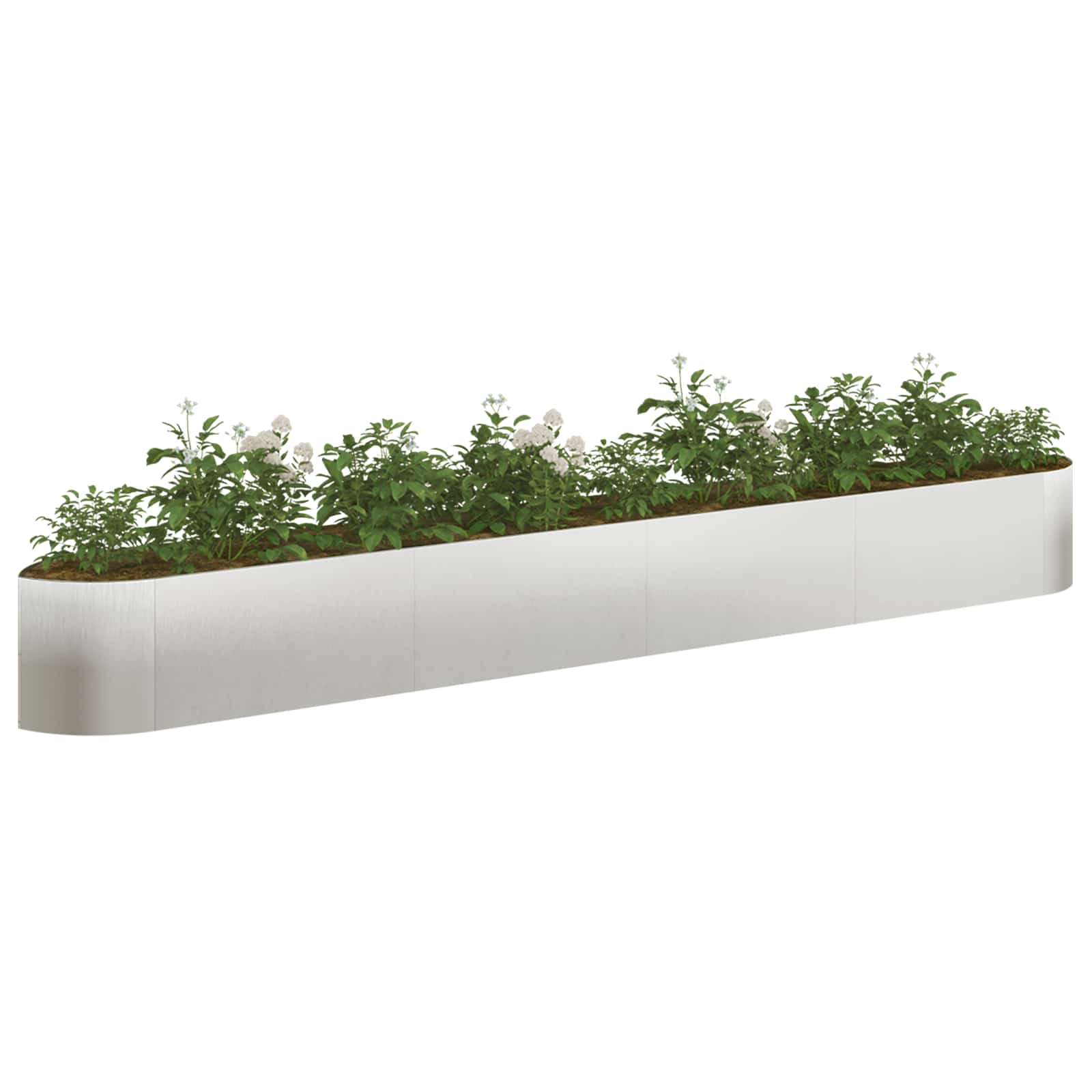 Letto rialzato da giardino Acciaio Inox 380 x 40 x 40 cm
