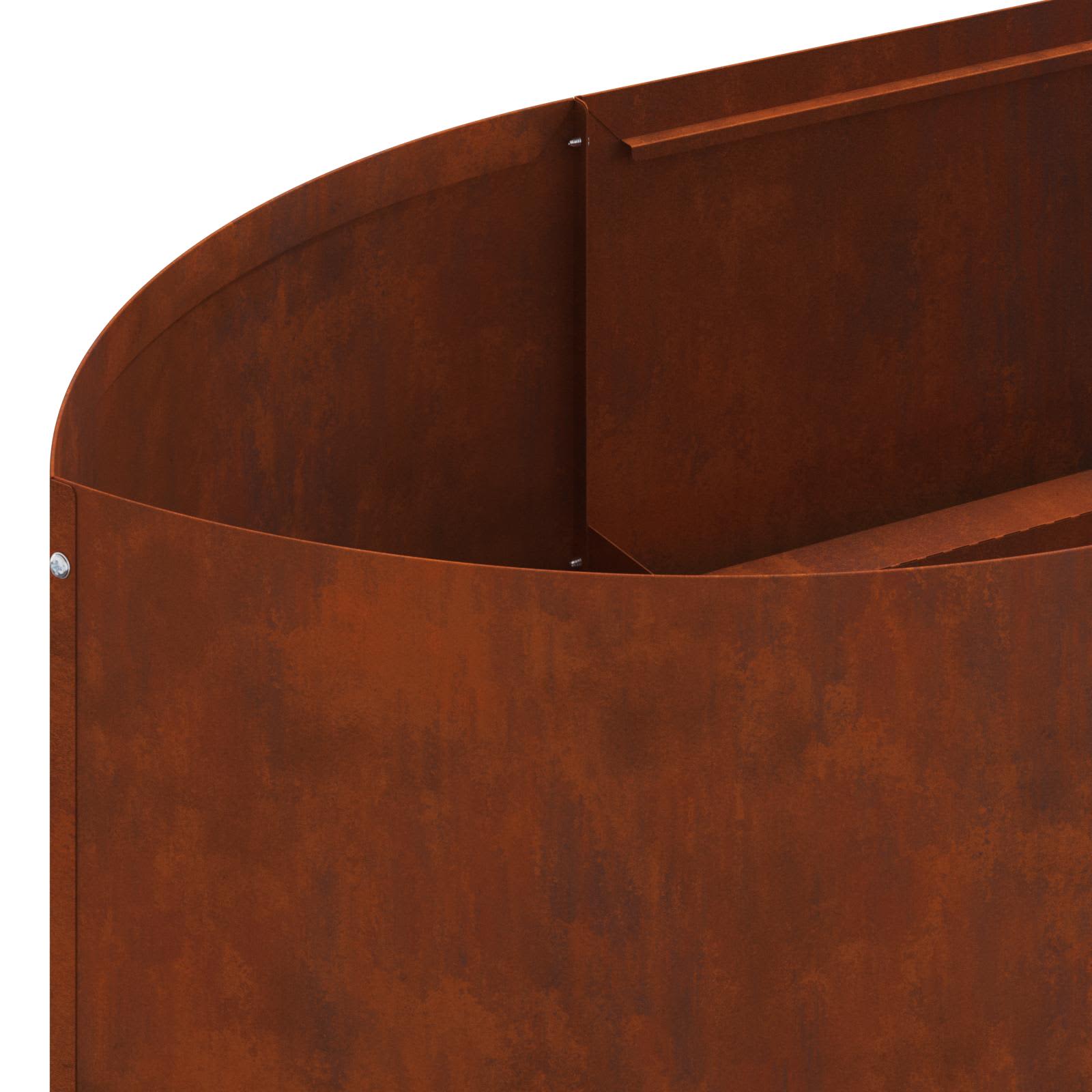 Letto rialzato da giardino Acciaio Corten 380 x 40 x 40 cm