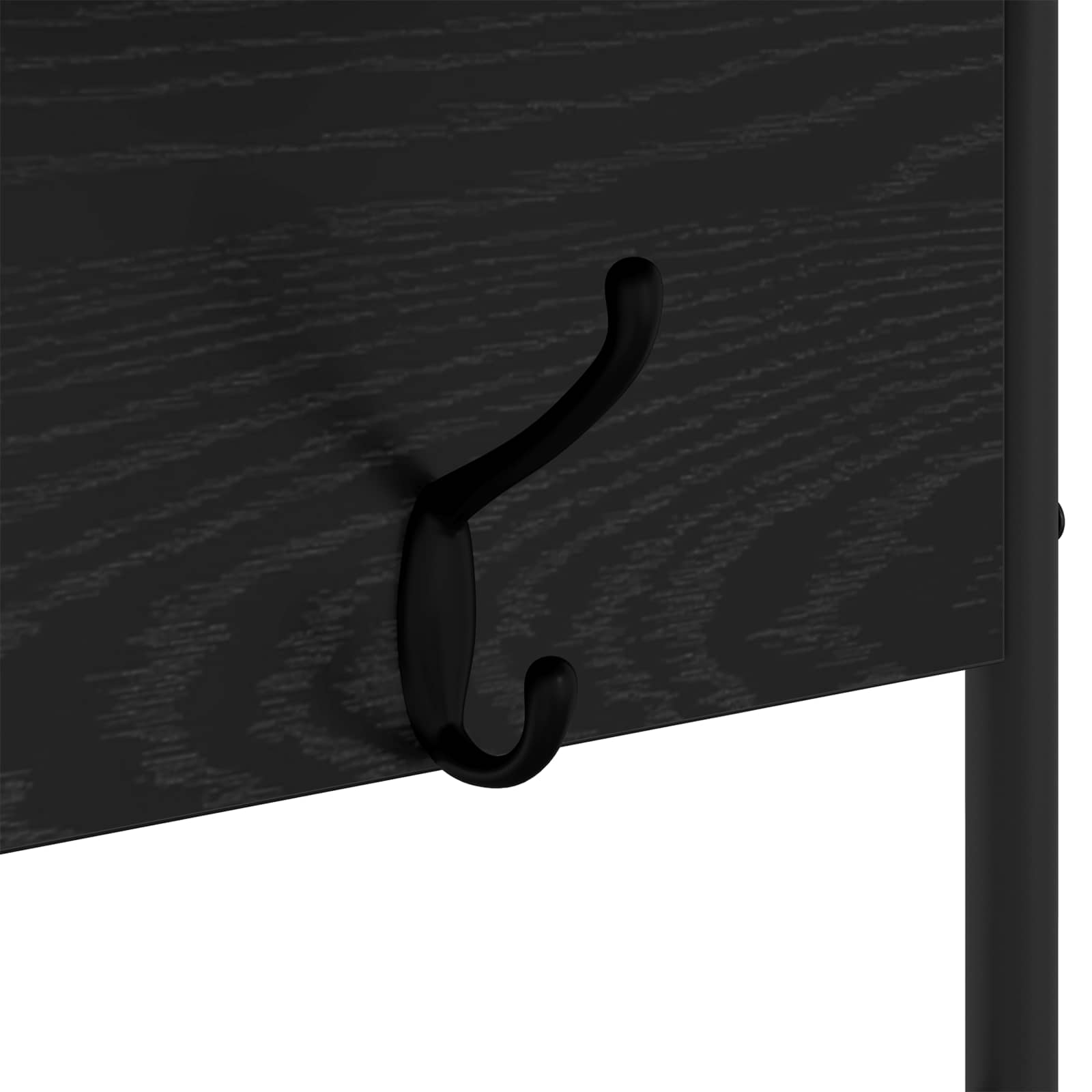 Appendiabiti con panca per scarpe Rovere Nero