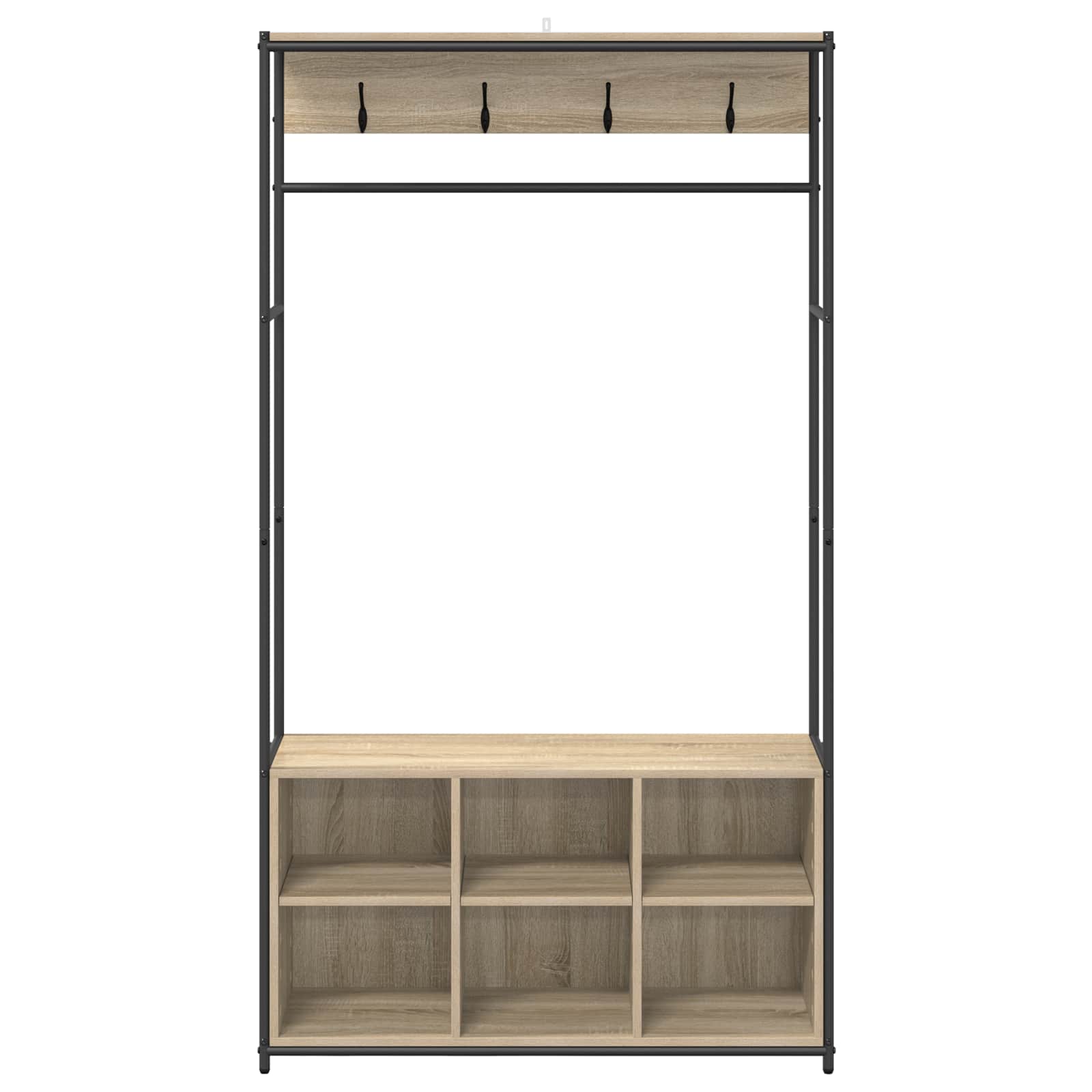Appendiabiti con panca per scarpe Rovere Sonoma