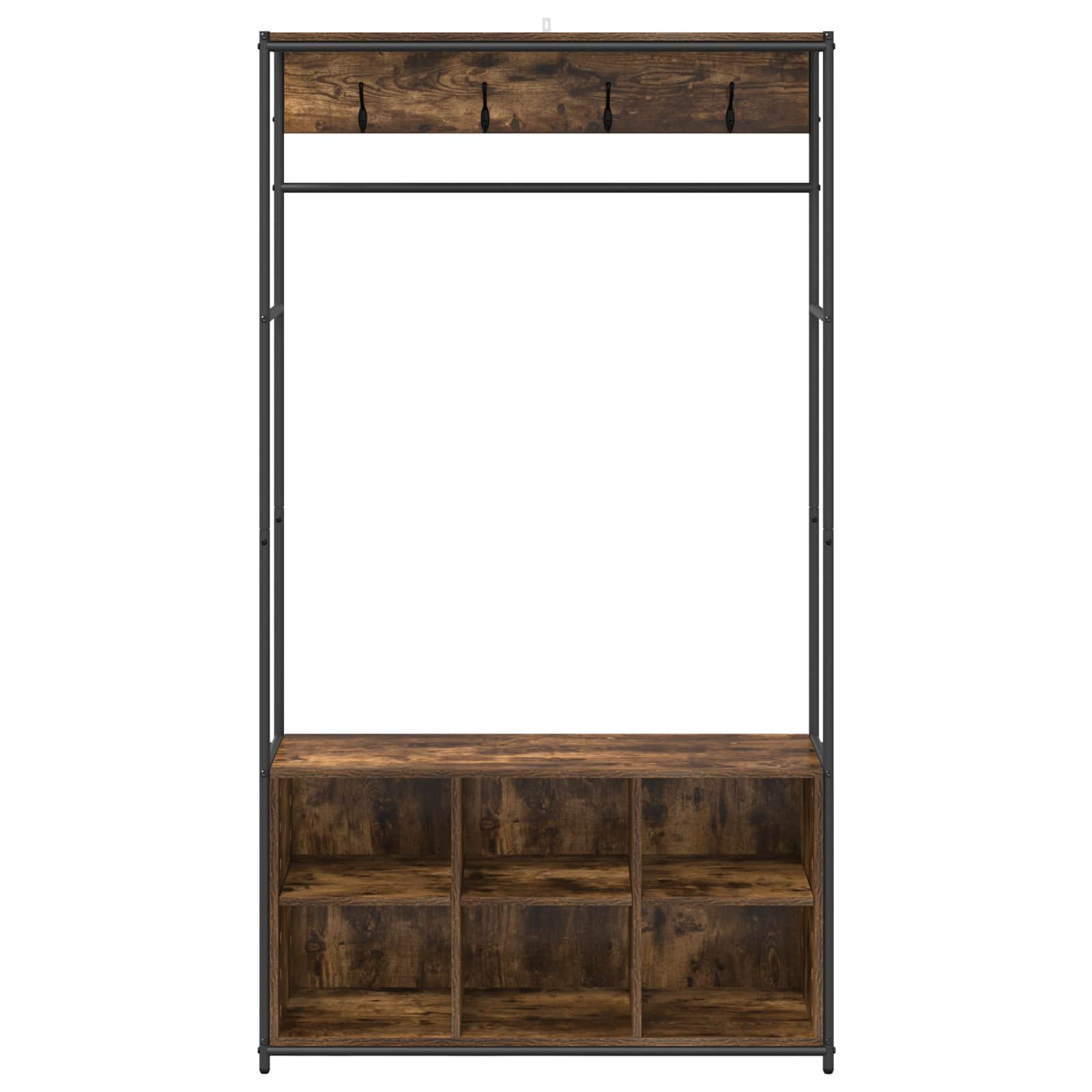 Appendiabiti con panca per scarpe Rovere Fumo