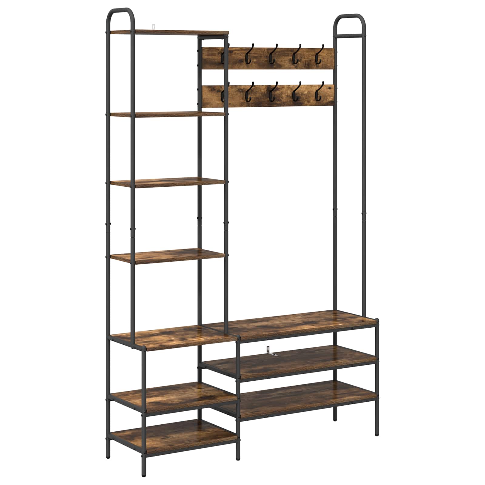 Appendiabiti con panca per scarpe Rovere Fumo