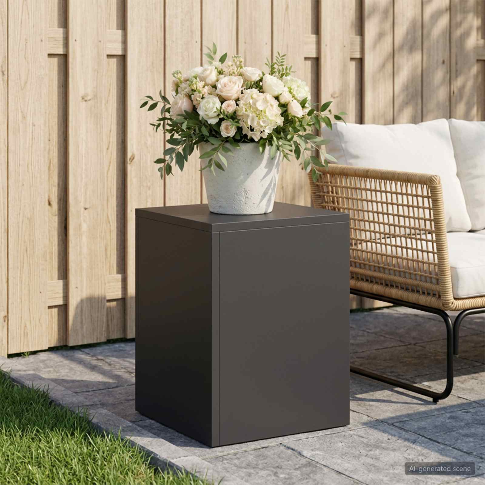 Supporto per piante Nero 30 x 30 x 40 cm Acciaio