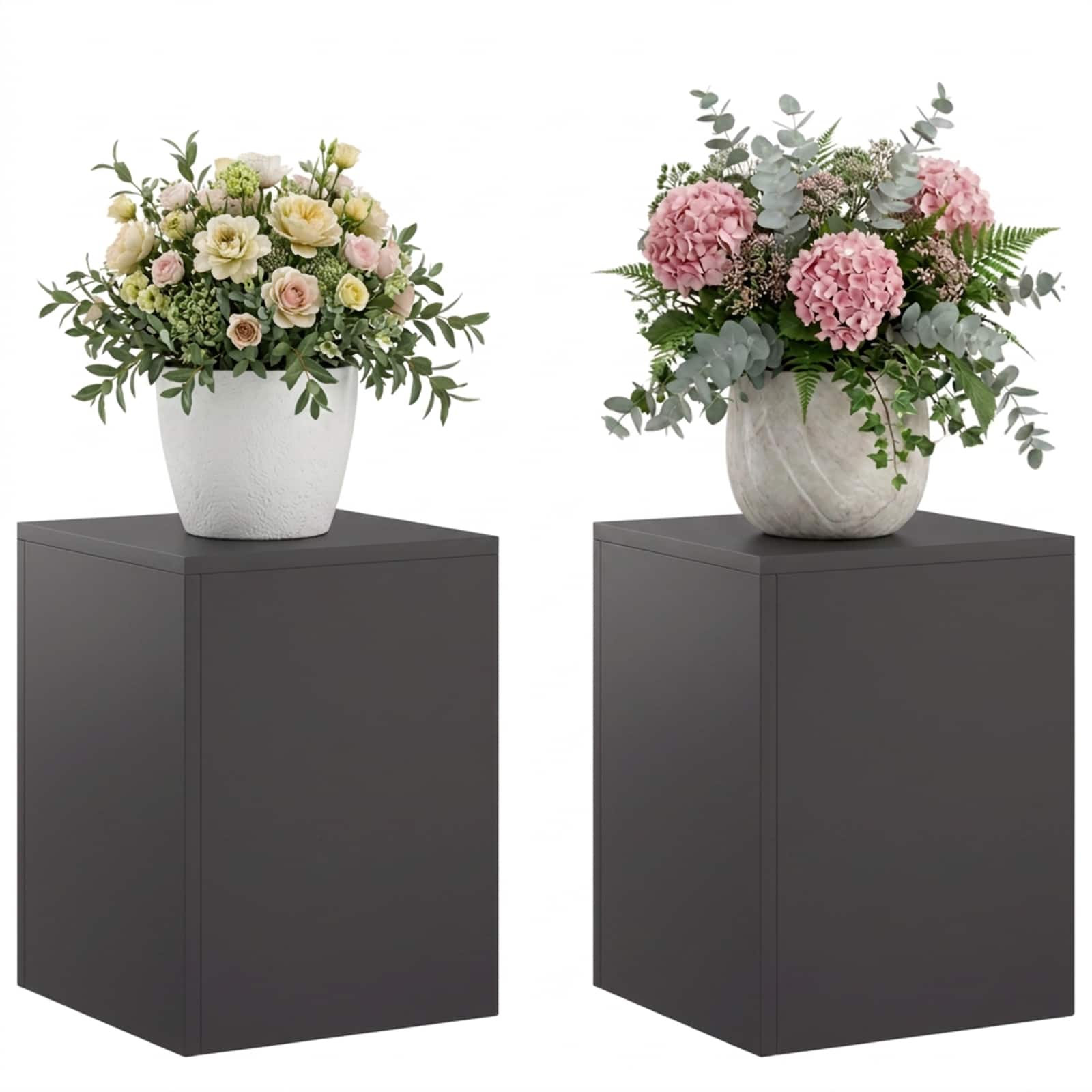 Supporto per piante 2 pcs Nero 30 x 30 x 40 cm Acciaio