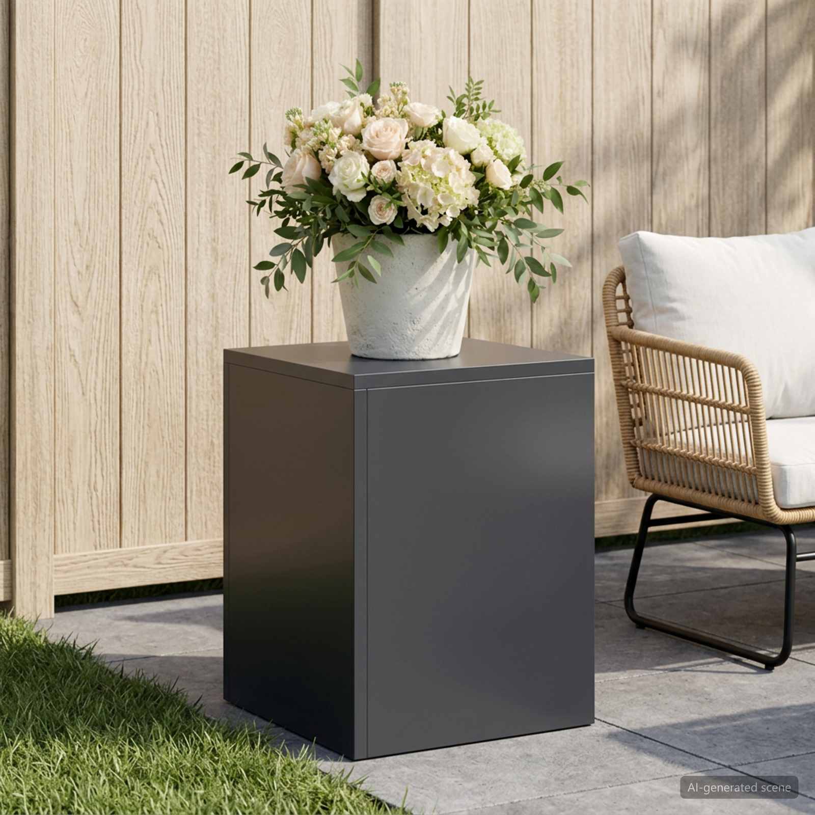 Supporto per piante Antracite 30 x 30 x 40 cm Acciaio Inox