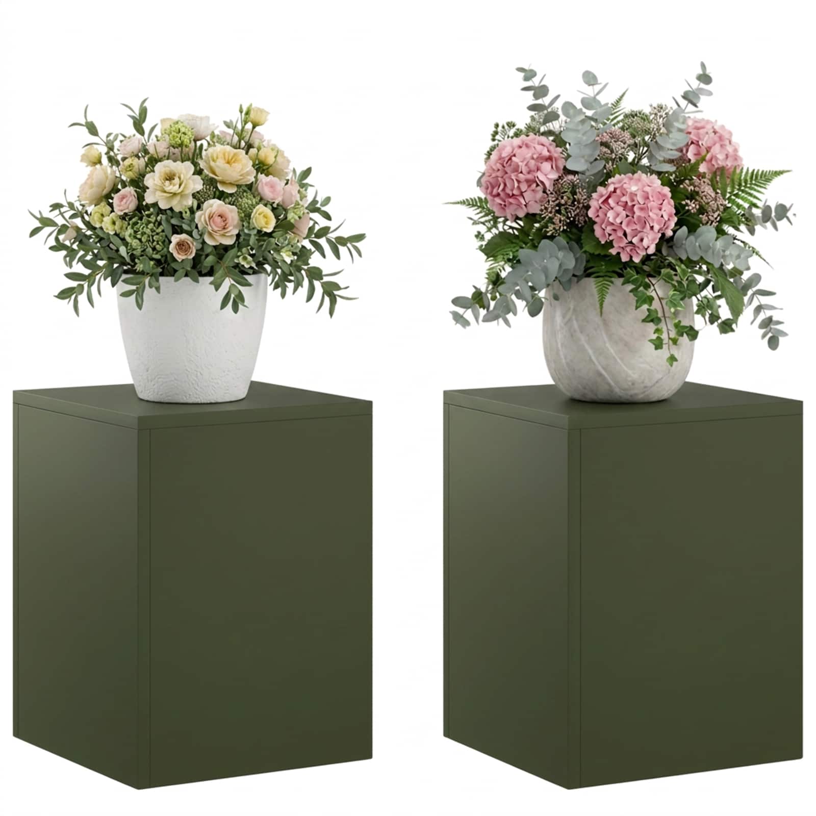 Supporto per piante 2 pcs Verde Oliva 30 x 30 x 40 cm Acciaio
