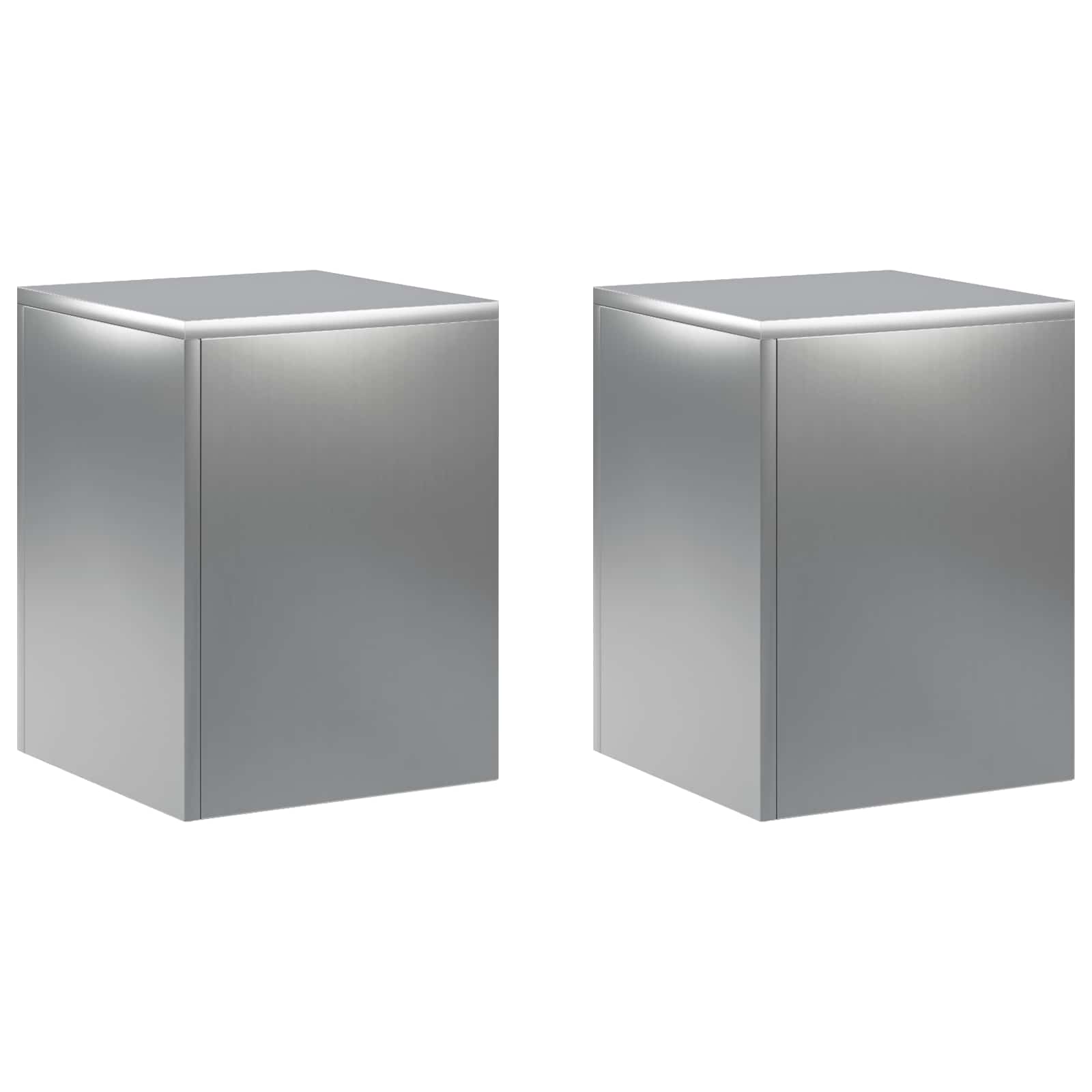 Supporto per piante 2 pcs Argento 30 x 30 x 40 cm Acciaio Inox