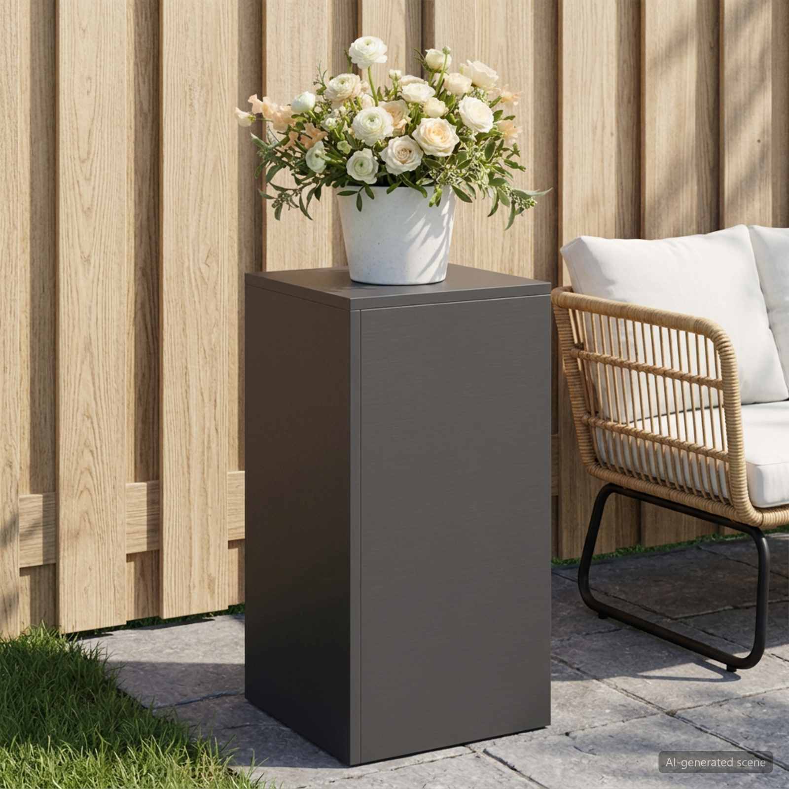 Supporto per piante Nero 30 x 30 x 60 cm Acciaio