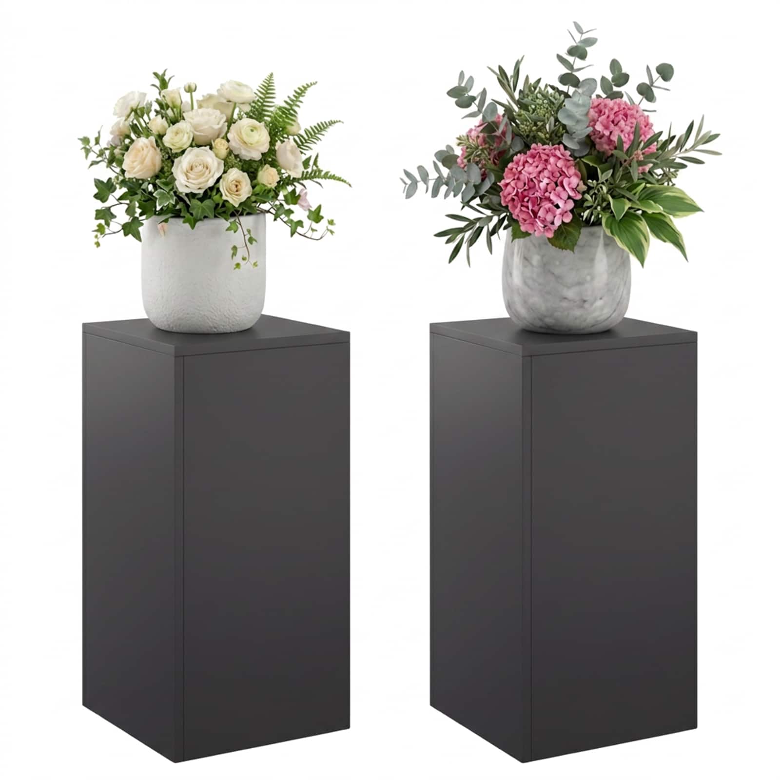 Supporto per piante 2 pcs Nero 30 x 30 x 60 cm Acciaio
