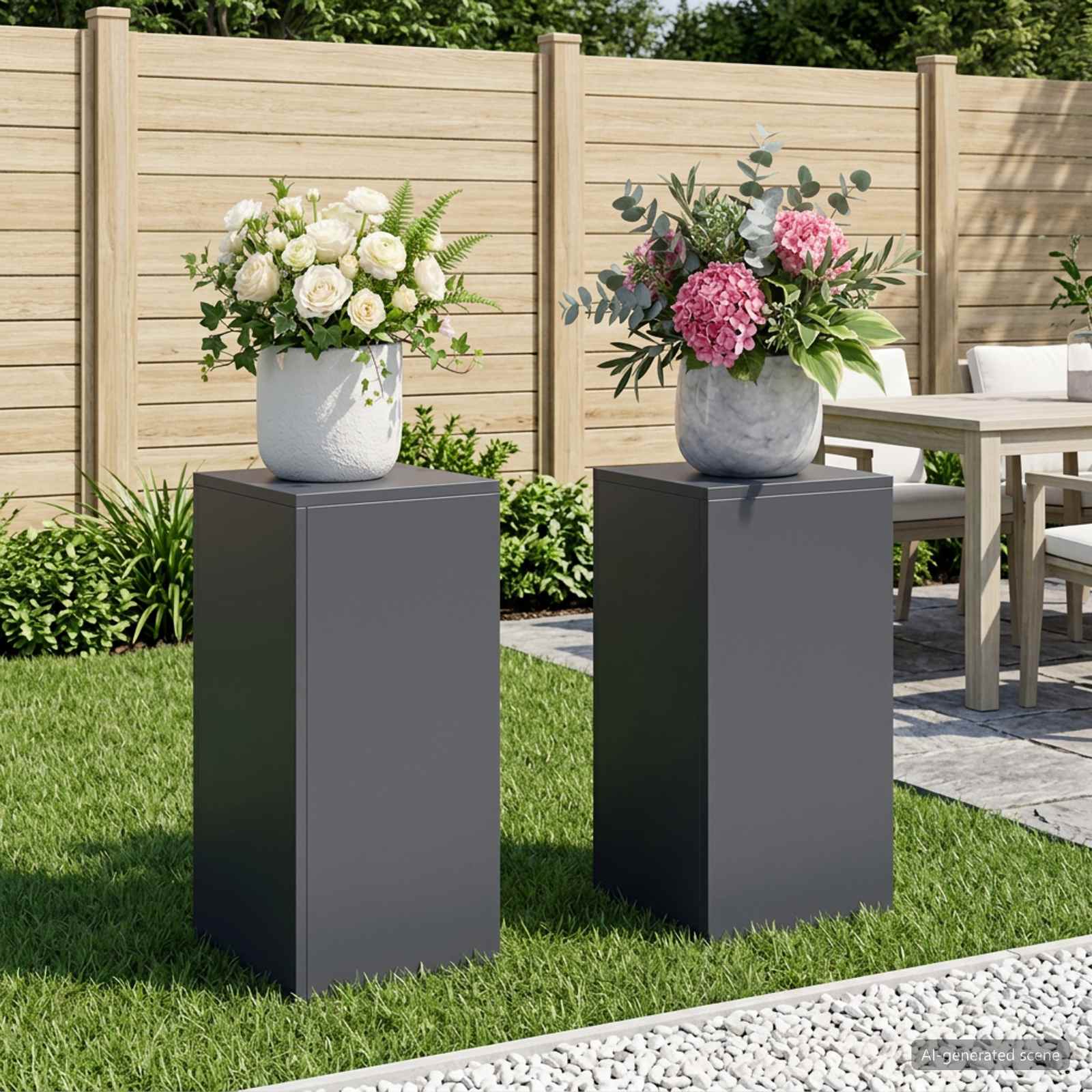 Supporto per piante 2 pcs Antracite 30 x 30 x 60 cm